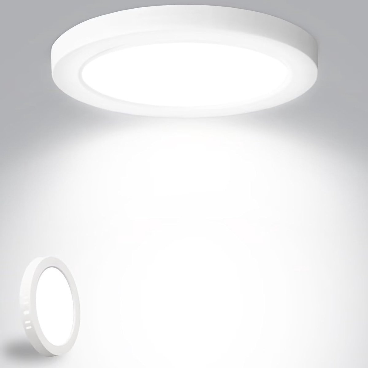 SnelShoppen - LED Plafondlamp 18W - 1800 lm - IP44 - Slim Design - Ronde Flat 220 mm - Koud Wit 6500K - Perfect voor Badkamer, Keuken, Slaapkamer, Bal