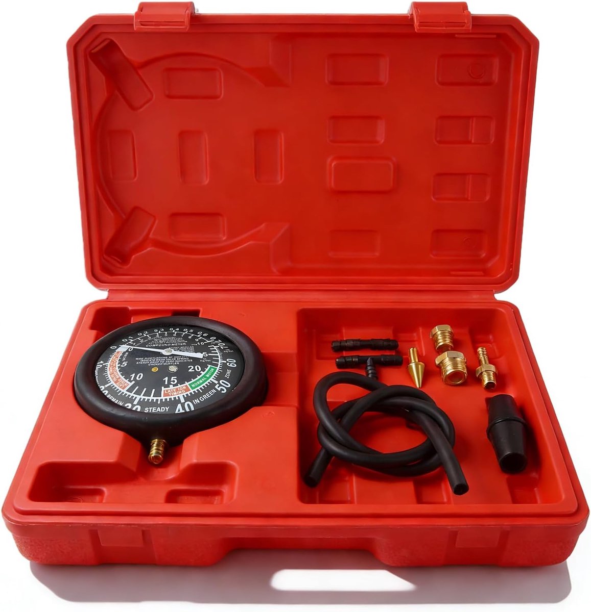 SnelShoppen - Vacuum Pressure Tester 90 cm - Car Vacuum Gauge Manual Vacuum Pump - Voor Auto's, Vrachtwagens, Motoren - Hoogwaardige Koper en Kunststo