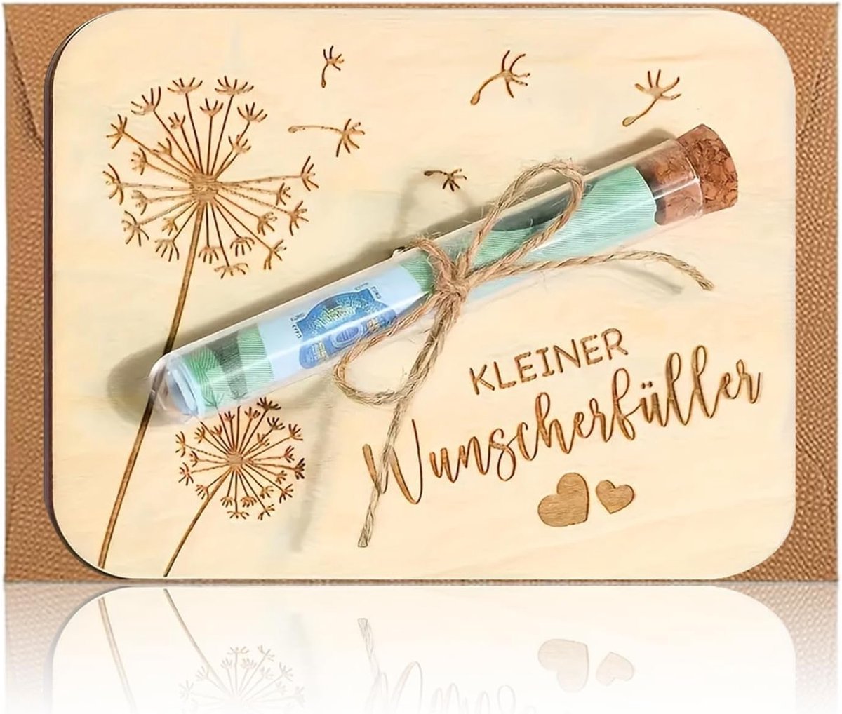 SnelShoppen - Geldcadeau Verpakking voor Verjaardag, Bruiloft, Kerstmis, Jeugdwijding, Met Enveloppen en Houten Cadeaus, Grappige Wensvuller voor Reiz