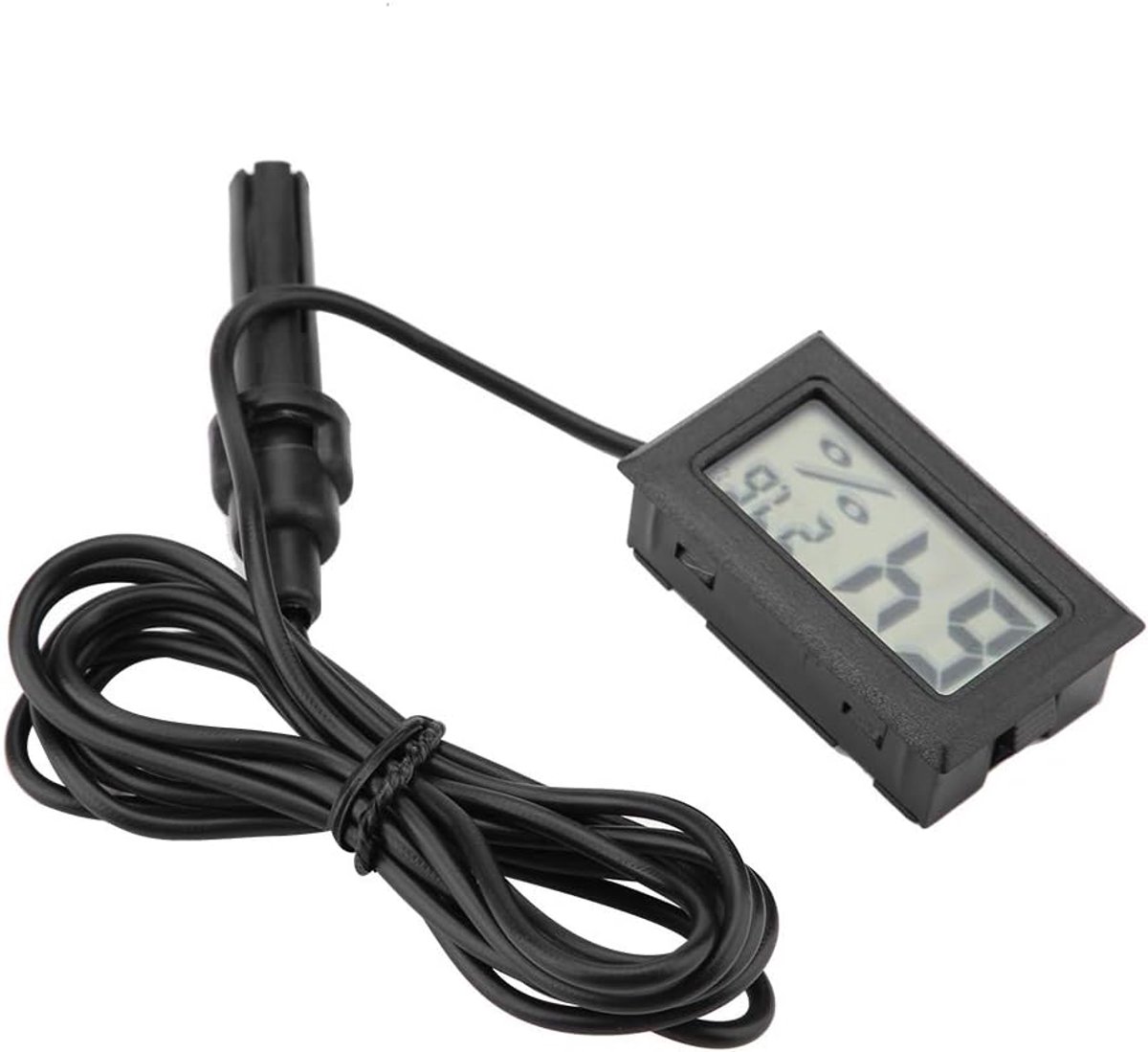 SnelShoppen - Mini Digitale Hygrometer Thermometer met Externe Probe voor Incubators, Terrarium, Aquarium - LCD Monitor - Nauwkeurige Vochtigheid en T