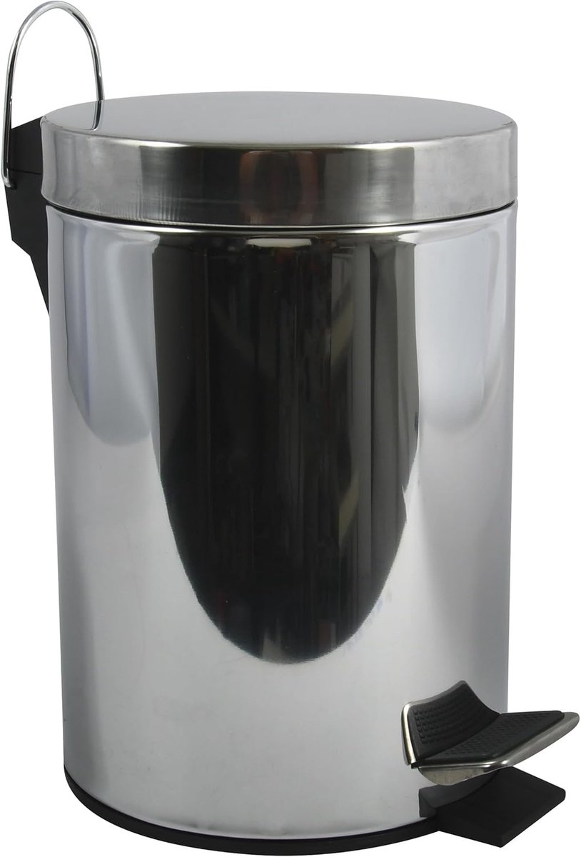 SnelShoppen - Pedal Afvalbak voor Badkamer - Roestvrijstalen Prullenbak met Verwijderbare Binnenemmer - Compact en Praktisch - 3L - Elegant en Modern
