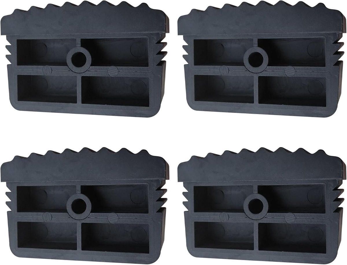 SnelShoppen - 4Pcs PVC Ladder Voeten Set, Antislip Beschermkappen voor Ladders, Stabilizer Onderdelen, Duurzaam Rubber, Zwart, Voor Telescopische en H