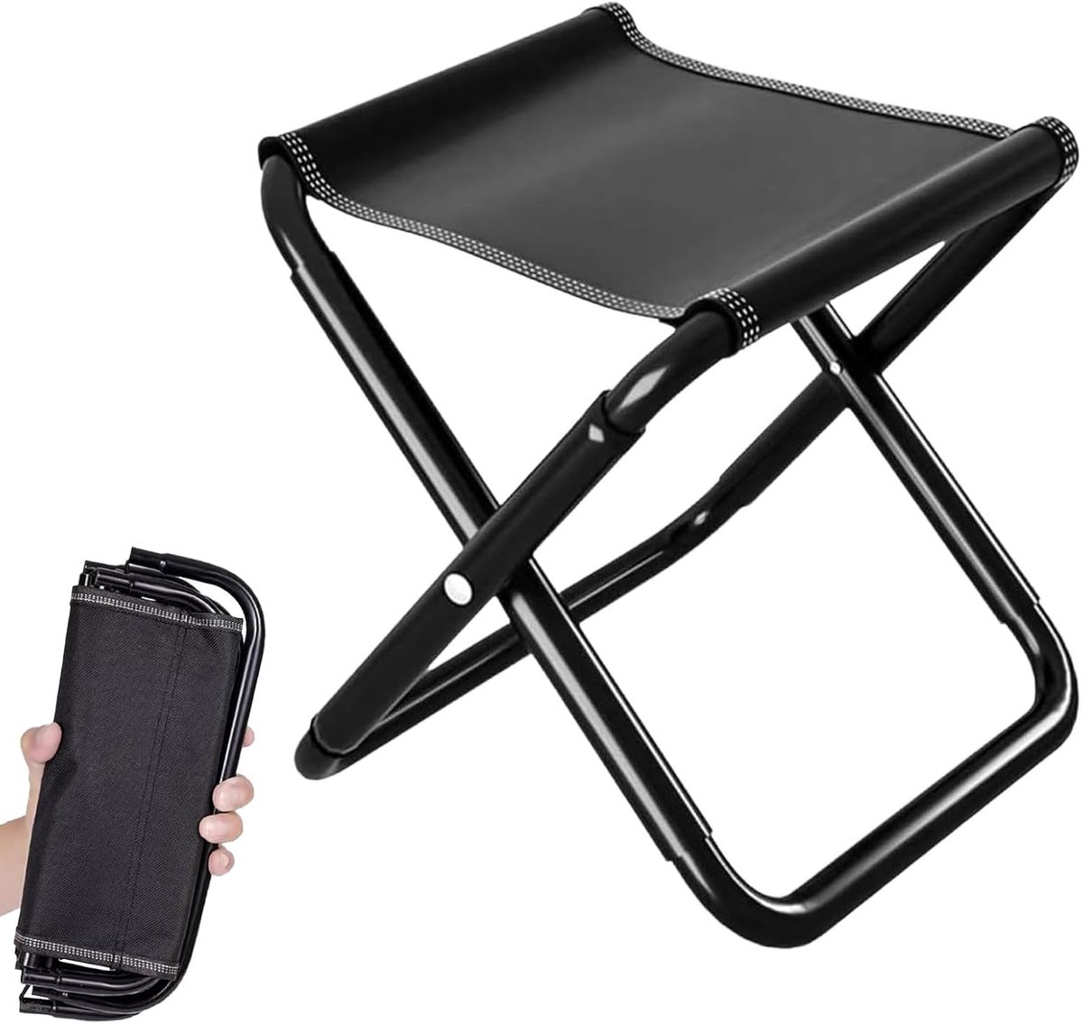 SnelShoppen - Opvouwbare Campingkruk Klapkruk Mini Klapstoel 31 cm Zithoogte Draagbaar Lichtgewicht Voor Vissen Wandelen Grillen Tuin Strand