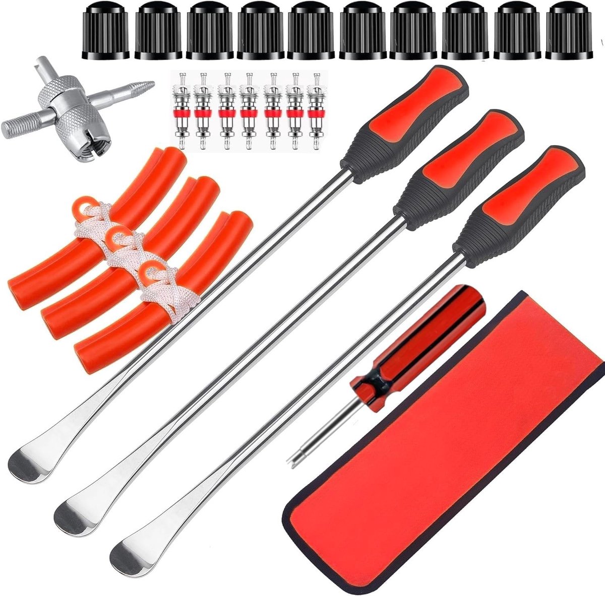 SnelShoppen - 39-delige Bandenmontage Tool Set met 3 Bandenmontage Accessoires, 3 Velgbeschermers, Professionele Bandenmontage Gereedschap voor Auto e