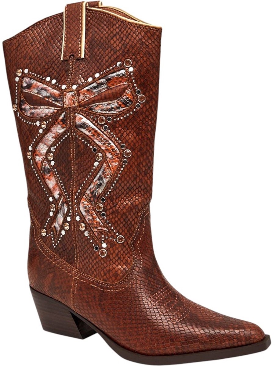 Kurt Geiger Dames Laars Bruin 5857831189 Rodeo Bow Cowboy