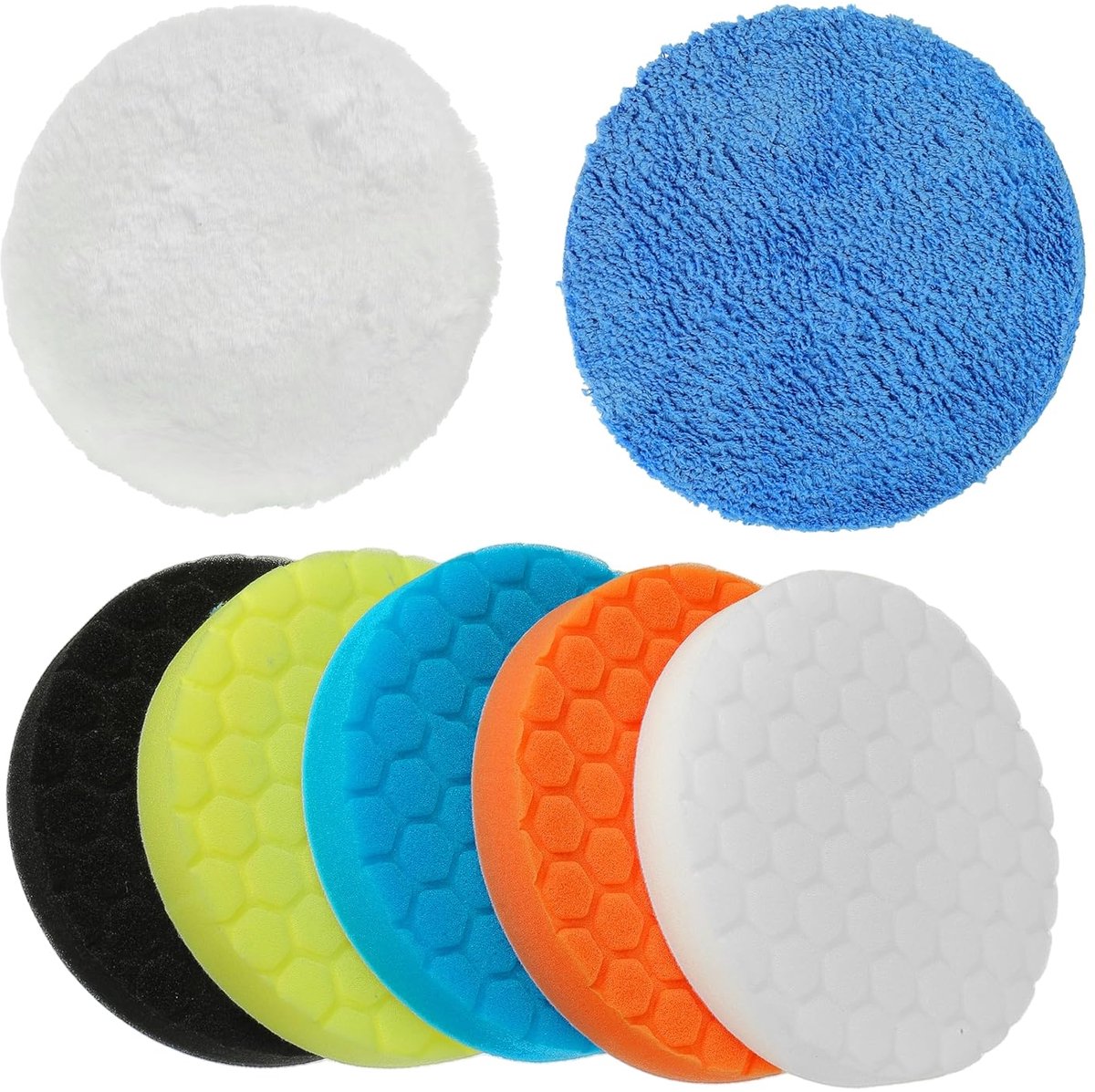 SnelShoppen - Polishing Sponge Set 7-Delige Polijstpad Set 150mm voor Eccentrische Polijstmachine - Veelzijdige Polijstschuim voor Auto en Meer
