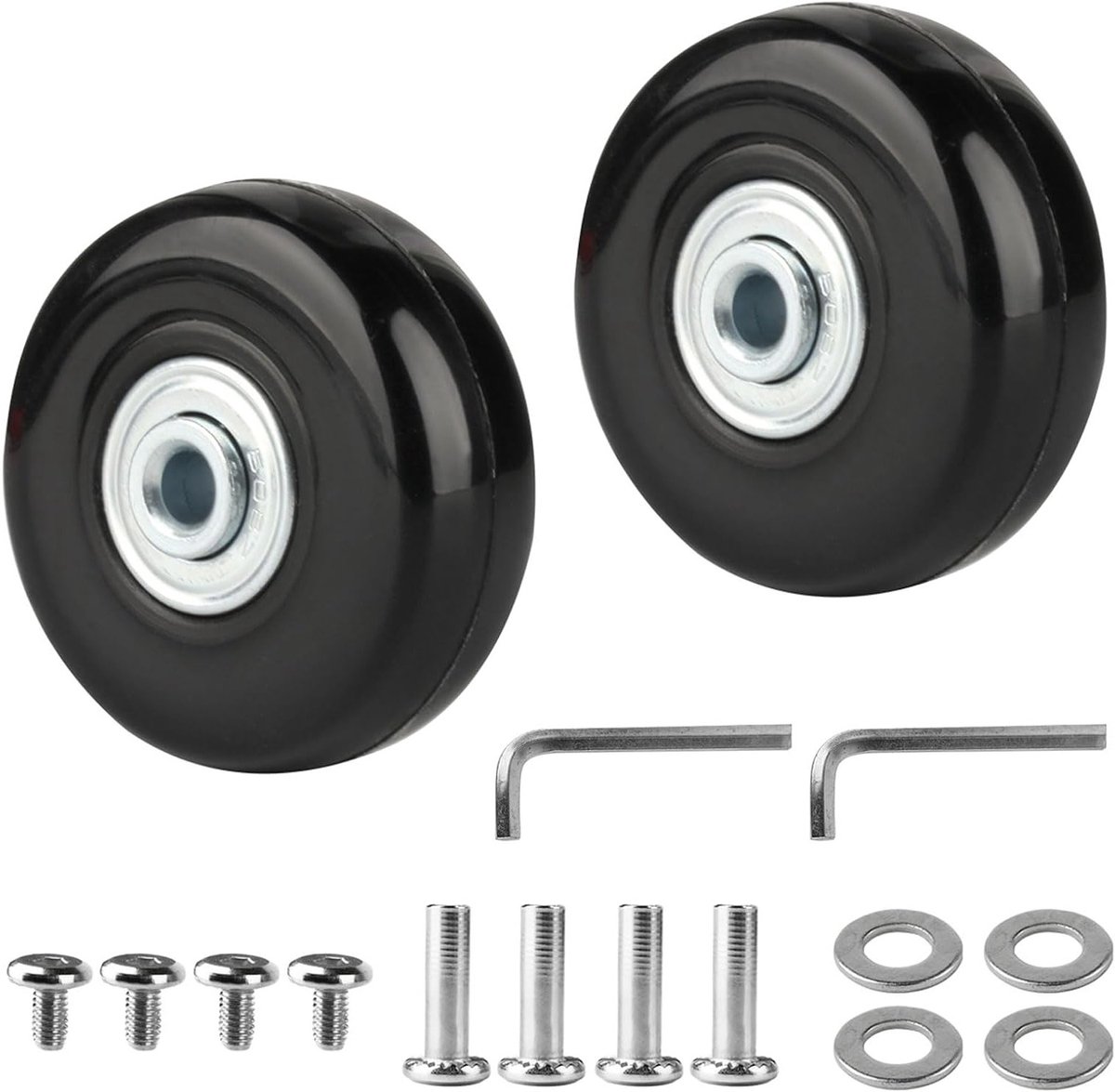 Vervangende Kofferswielen 50x18mm - 2 Stuks - Rubber Wielen voor Koffers, Bagage en Trolleys, Duurzaam en Stabiel