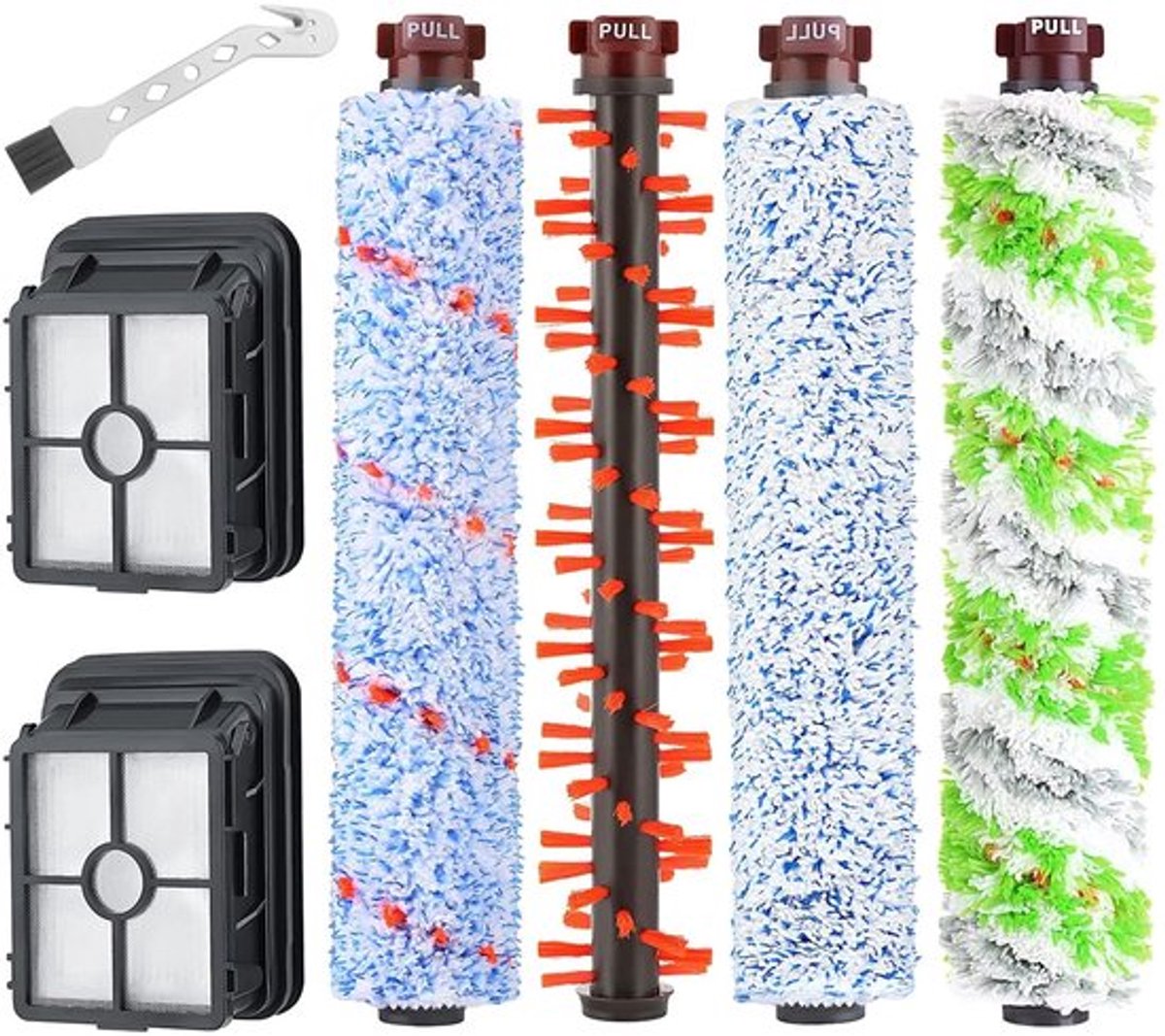 Hoofdborstelfilteraccessoire 3-in-1 - Multifunctionele Hoofdborstel - Huisdierrolborstel - Vloerborstel - Tapijtborstel - 2 Filters - Stofzuigeraccessoire