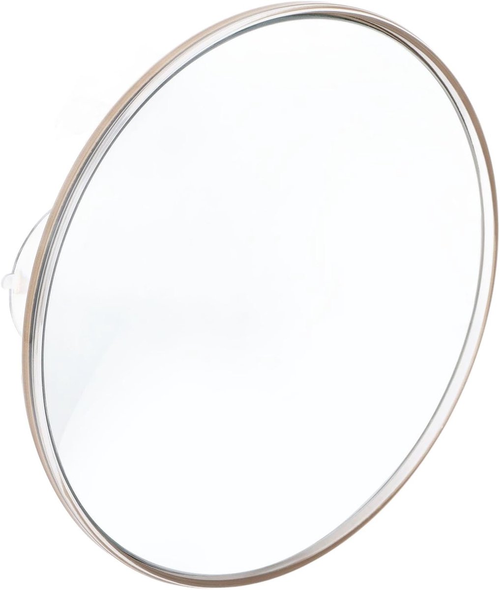 SnelShoppen - 30x Vergrotende Make-up Spiegel 6 Inch Rond met 3 Zuignappen - Ideaal voor Make-up, Tweezers, Reizen - Goudkleurig
