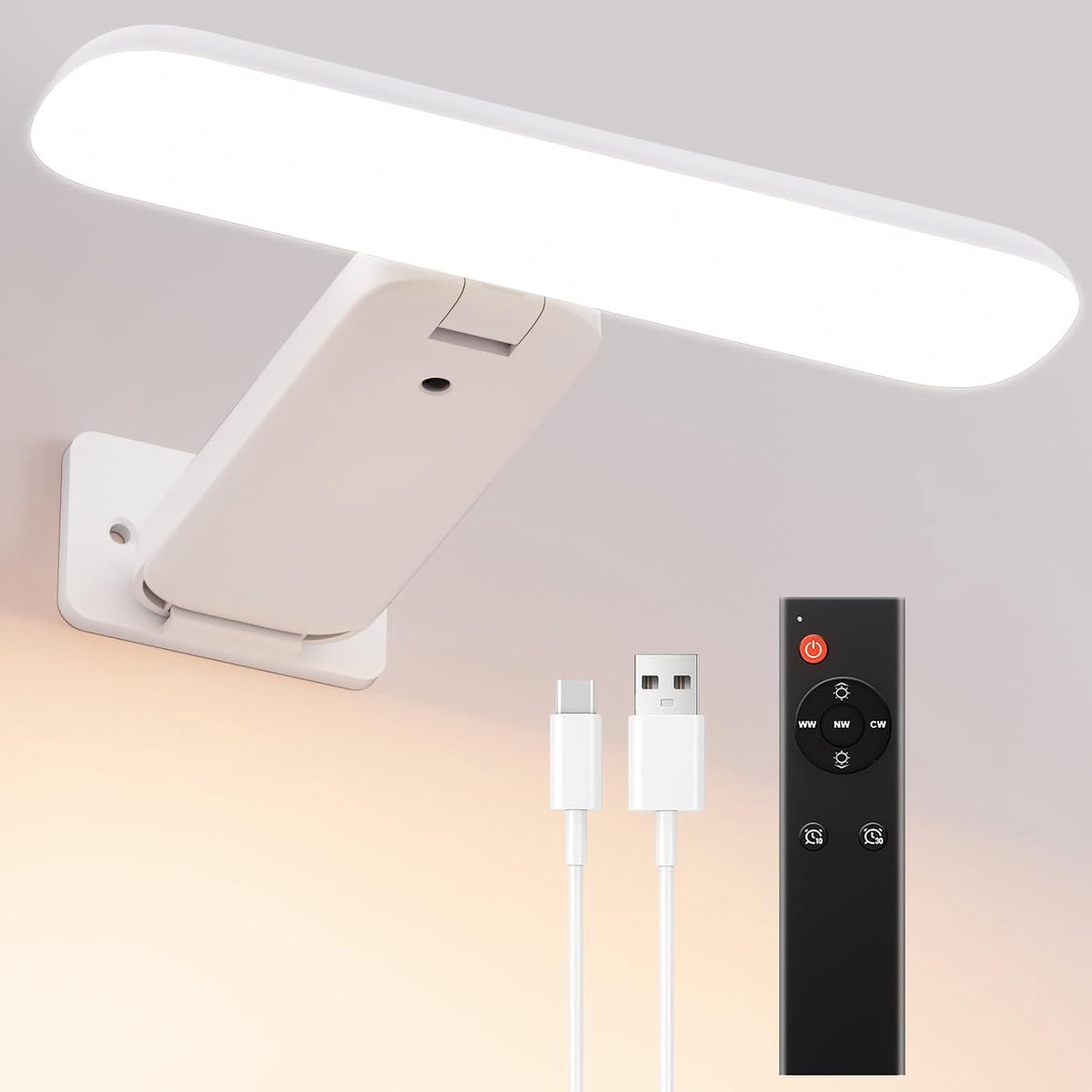 SnelShoppen - Draadloze LED Wandlamp voor Binnen, 3 Kleurtemperaturen, Afstandsbediening met Timer, Perfect voor Schilderij, Foto of Portret Verlichti
