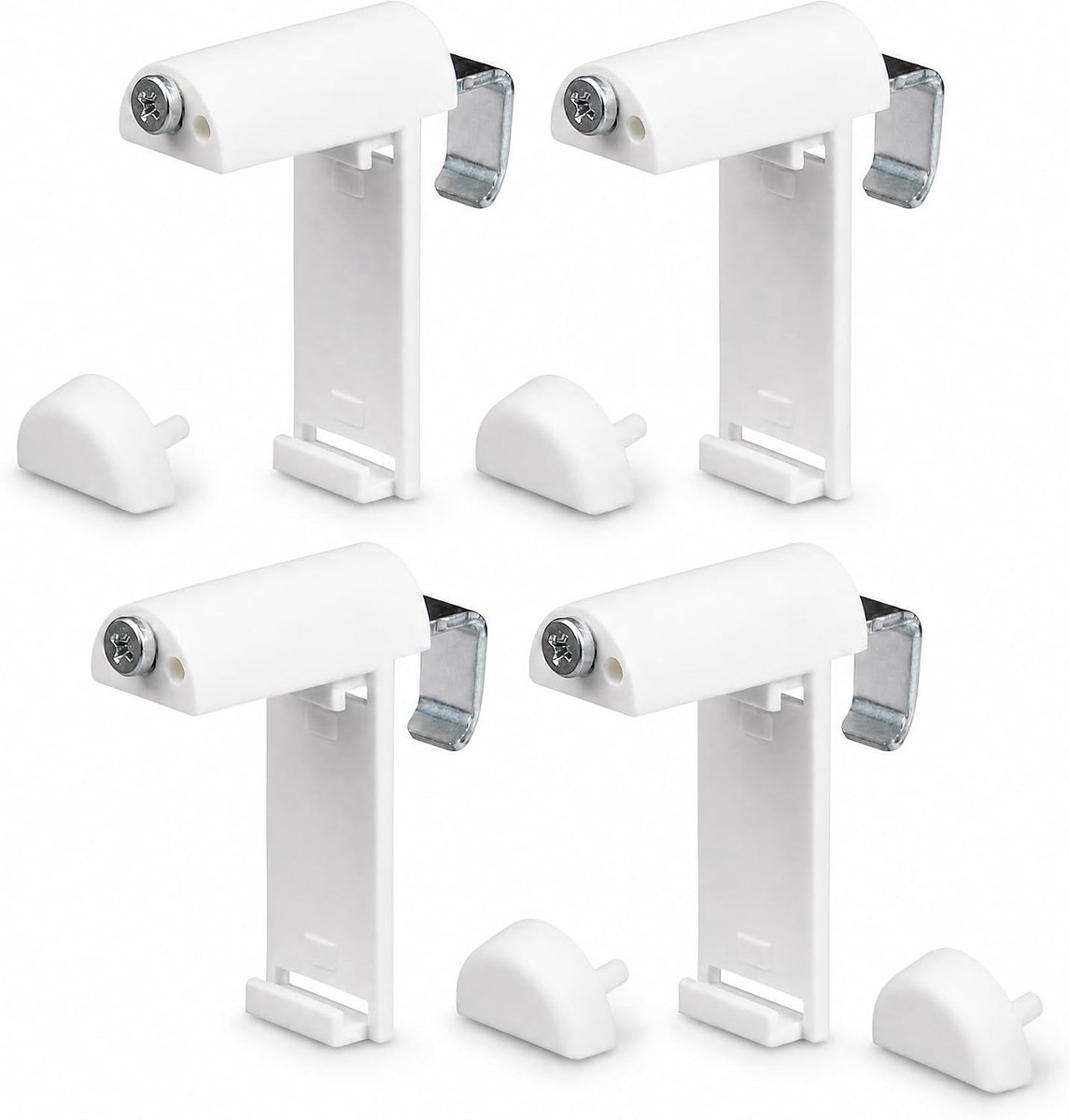 SnelShoppen - Clamp Holder Short met Metalen Beugel voor Klemmfix Rolgordijnen, Dubbele Rolgordijnen, Duo Rolgordijnen, Geen Boren, Verstelbare Klemme