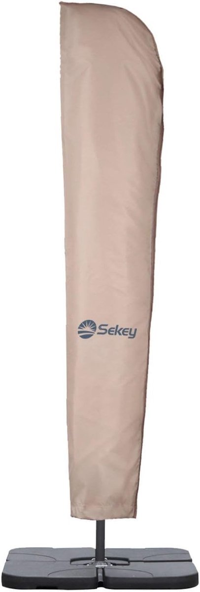 SnelShoppen - Parasol Cover Bescherming, UV-Bestendig en Waterafstotend, 265 cm x 70 cm, Taupe Polyester, Ideaal voor Tuin en Buitengebruik