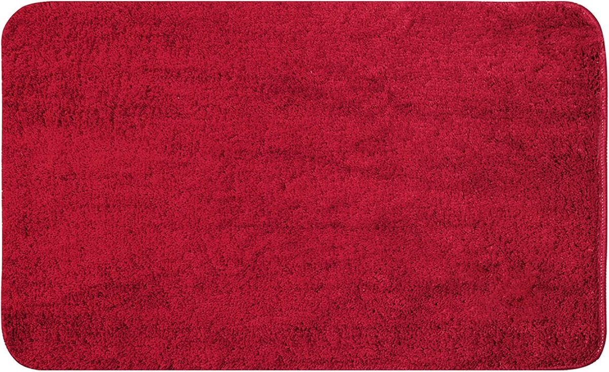 SnelShoppen - Grote Rode Badmat 60x90 cm - Antislip Badkamer Mat - Absorberende Microfiber Douchemat - Geschikt voor Badkamer, Slaapkamer en Keuken