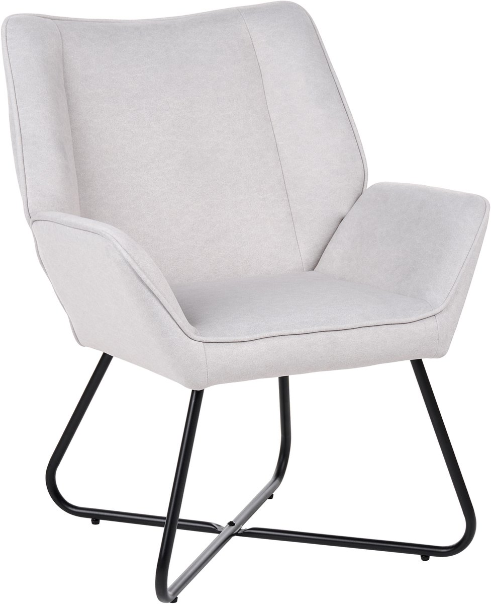 GRESSELA - Fauteuil - Lichtgrijs - Fluweel