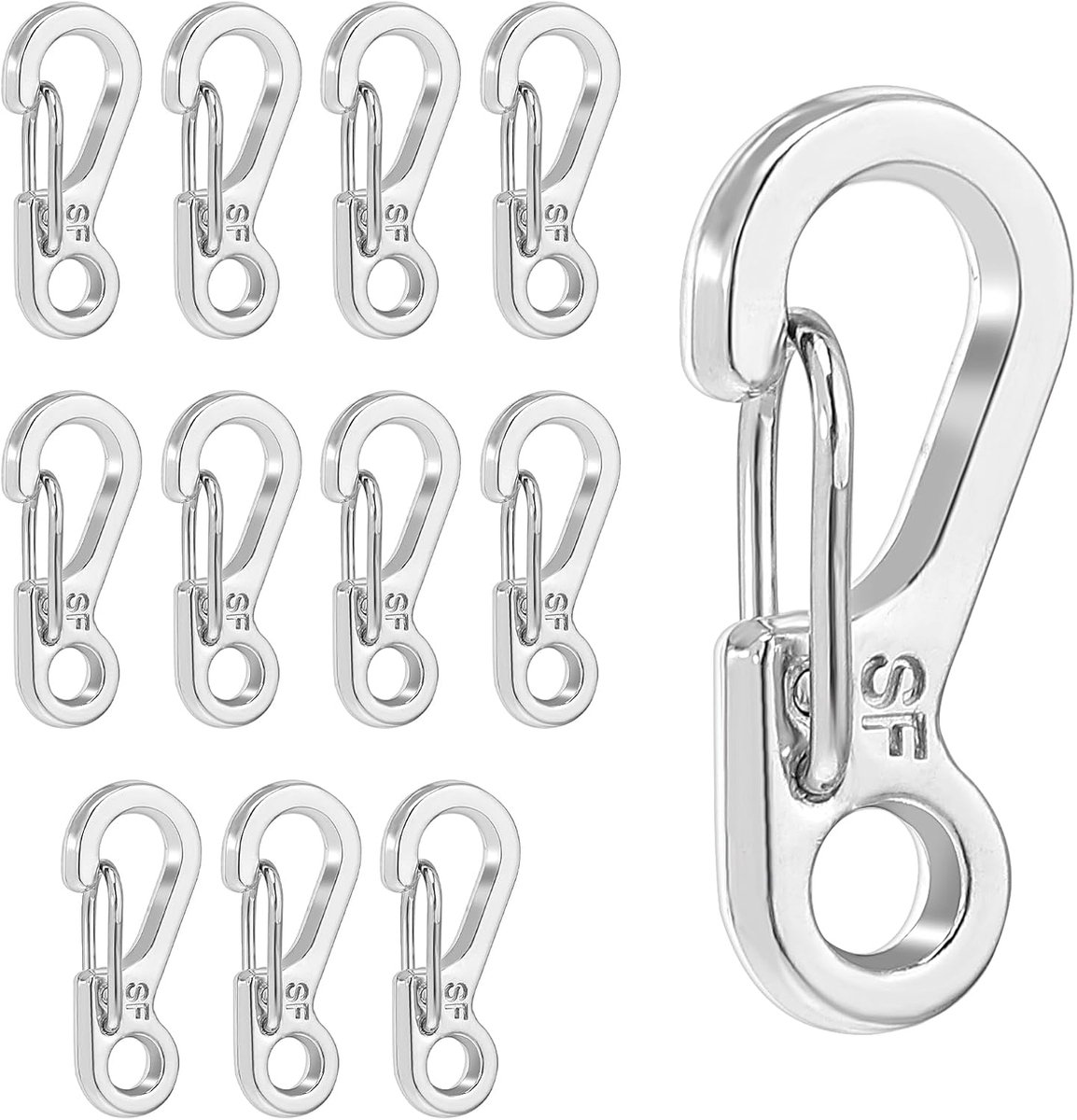 SnelShoppen - Mini Carabiner Set - 12 Stuks - Lichtgewicht Metalen Haakjes voor Sleutels, Camping, Sport & Outdoor - Duurzaam, Compact en Veelzijdig G