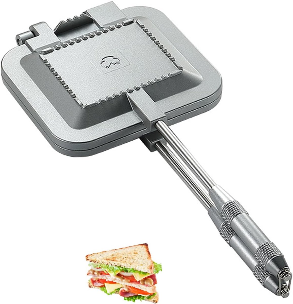 SnelShoppen - Camping Toastie Maker Aluminium Dubbelzijdige Verwarming Toaster Sandwich Maker Multifunctioneel Hob Grill Pan Koken Voor Camping, Tuin
