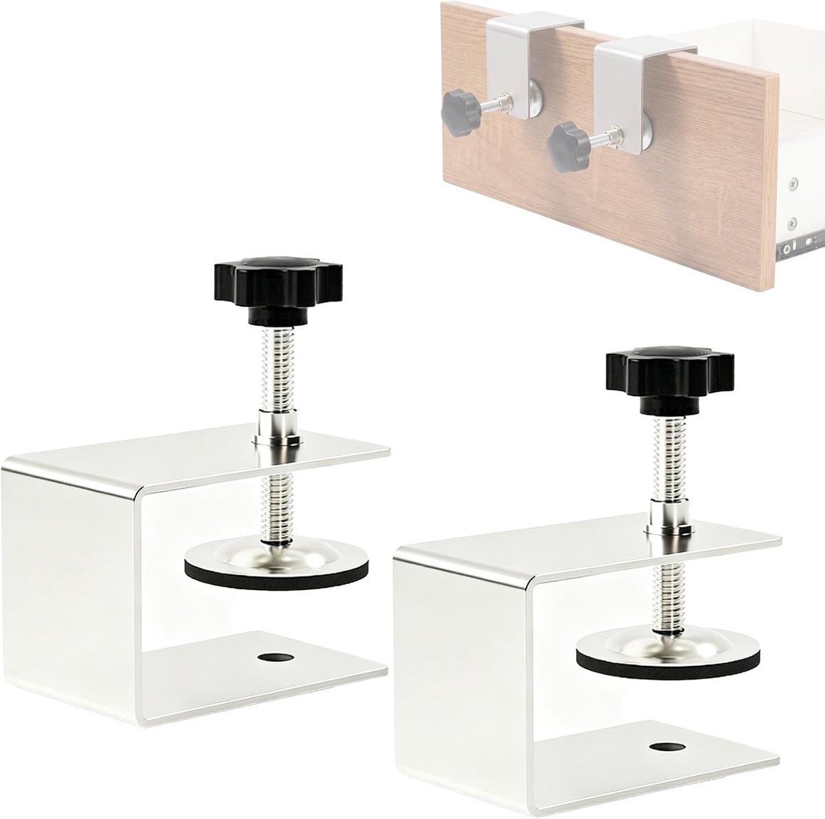 SnelShoppen - 2 Stuks Lades Front Installatie Clips C Klem Klemmen voor Houtbewerking DIY Meubel Hulpstukken - Robuuste Tafel Klem voor Kast en Auto R