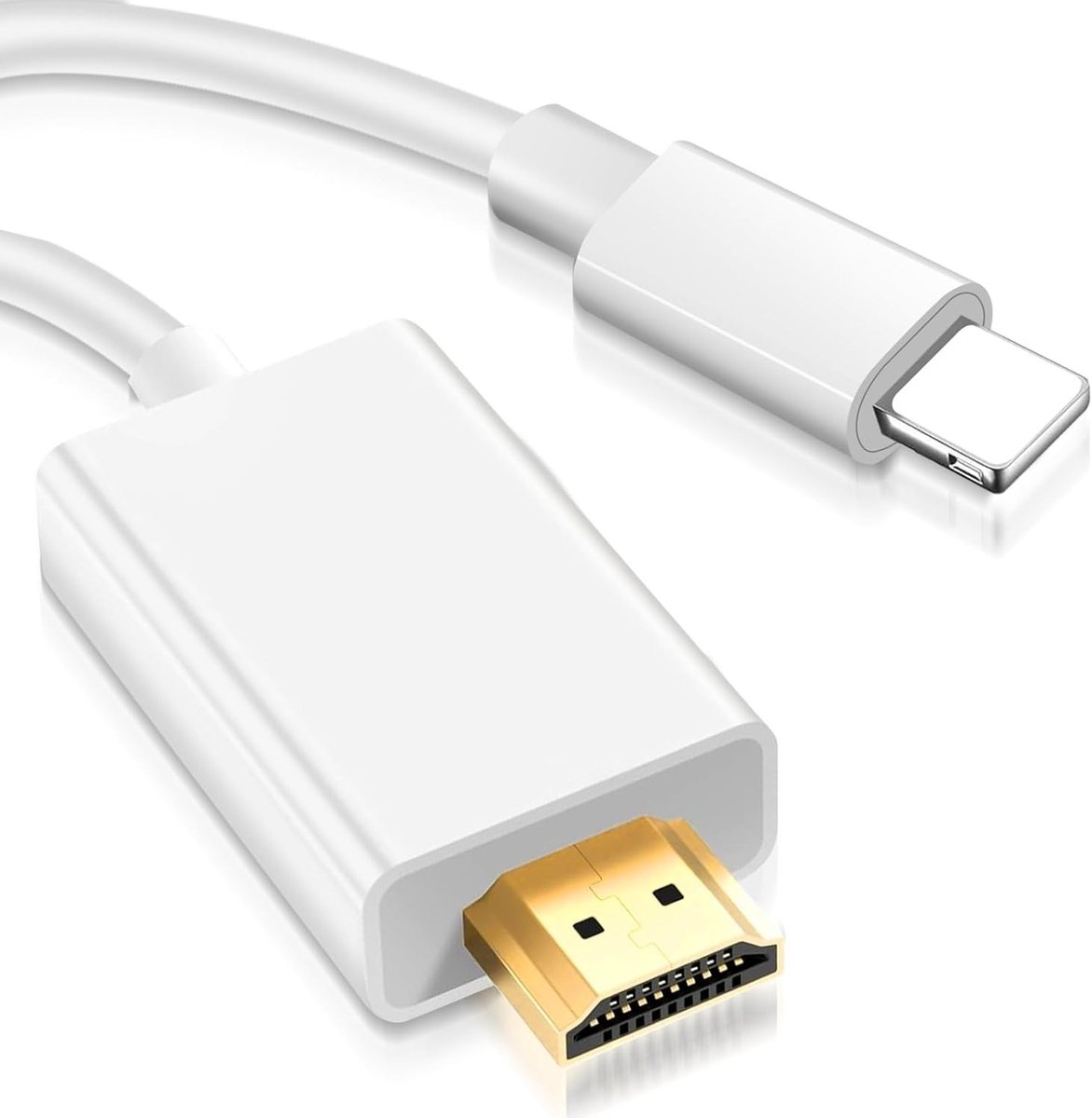 Lightning naar HDMI Kabel 2m, Digitale AV Adapter voor iPhone naar TV/Beamer/Monitor, 1080P Scherm Synchronisatie, Geschikt voor iPhone 14/13/12/11/XS/XR/X/SE, Eenvoudige Plug & Play Verbinding