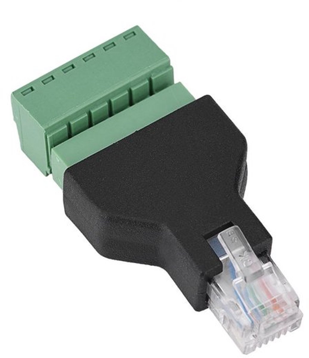 RJ12 naar 6-pins Ethernet-adapter met schroefklemmen - Modem Adapterkabel met bedrade aansluiting