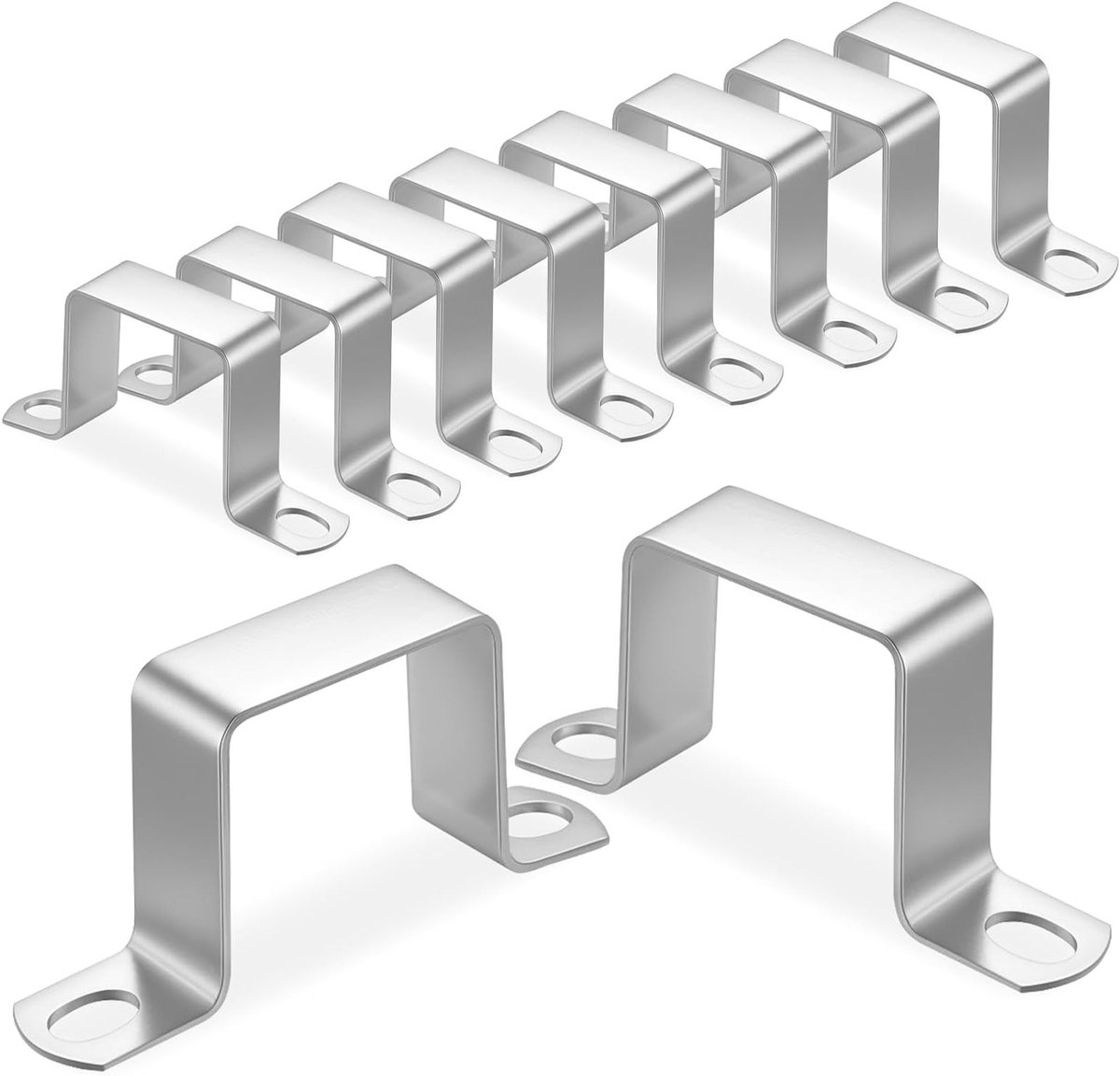 Set van 10 vierkante klemmen voor pijpen, roestvrijstalen buisklemmen 40 x 40mm voor waterleidingen en constructietoepassingen