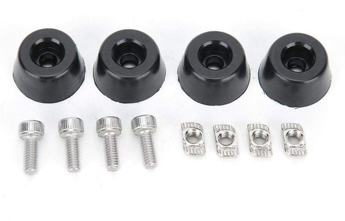 Rubber Voeten Anti-vibratie - 3D Printer Accessoires - Geschikt voor Prusa i3 MK3/MK3S - Duurzaam - Inclusief M4 Bouten - Eenvoudige Installatie - 3D Printer Onderdelen