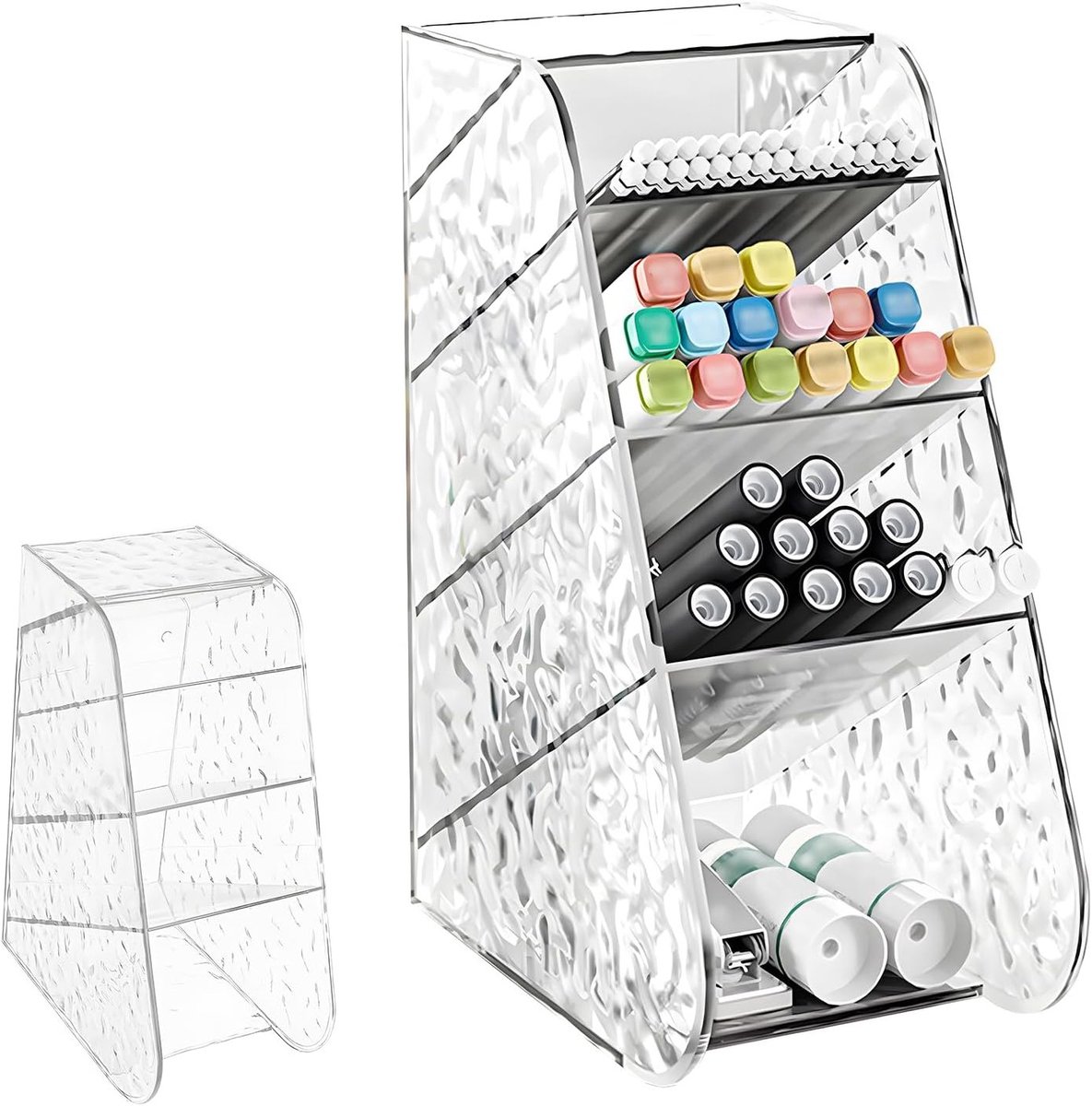 Transparante pennenhouder - Desk organizer met praktische opbergruimte voor kantoor en bureau, perfect als cadeau voor vrienden