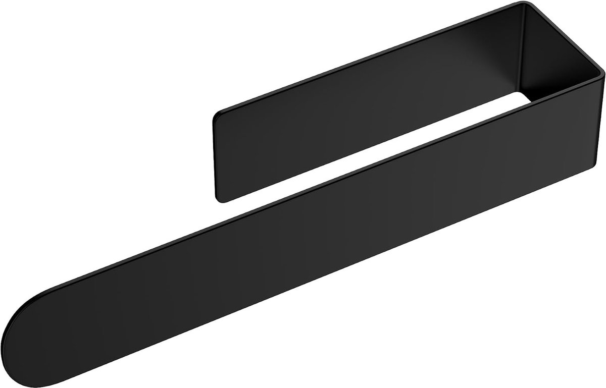 SnelShoppen - Zwart Towel Holder Wandbevestiging - Zelfklevende Handdoekhouder RVS 22.5cm - Modern Design voor Badkamer en Keuken - Geen Boren Nodig