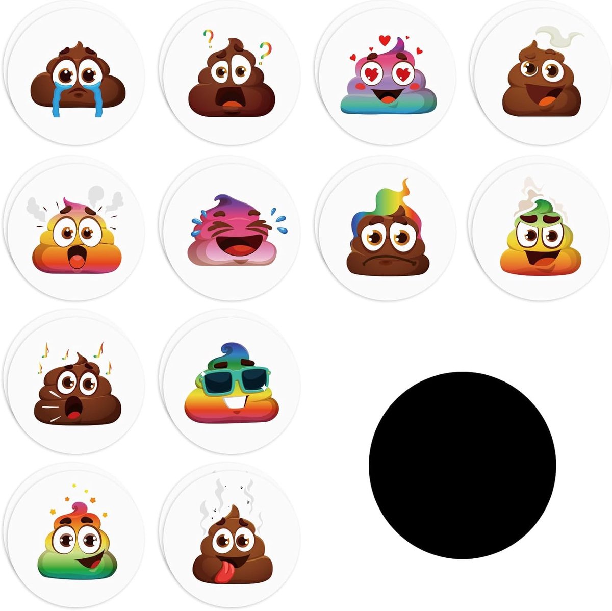 SnelShoppen - 24pcs Herbruikbare Stickers voor Potty Training, Kleurveranderende PVC Plakstickers voor Toilettraining, Leuke Doelen voor Jongens en Me