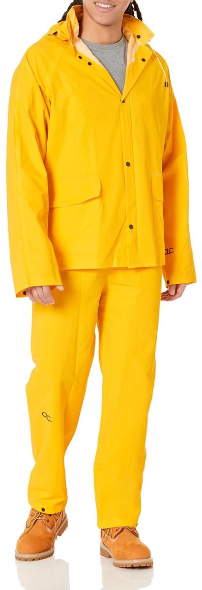 SnelShoppen - Rainsuit 3-delig Geel Medium - Waterdichte Regenkleding voor Volwassenen - Ideaal voor Buitenactiviteiten, Kamperen, Tuinwerk en Feesten