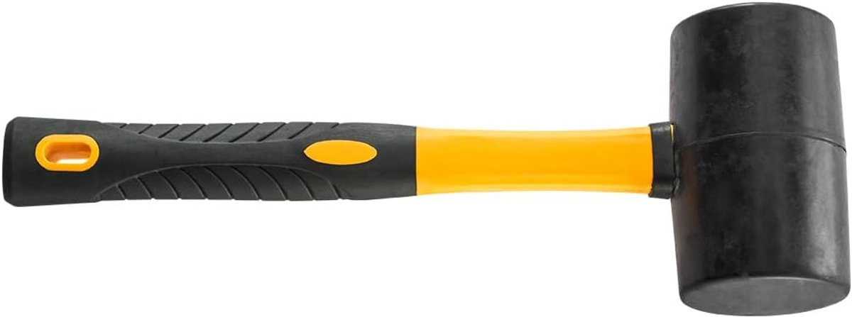 SnelShoppen - Universele 2K Rubber Hammer 55mm - Ergonomische Grip, Veilig en Comfortabel, Zwart, Perfect voor Klussen en Tappen
