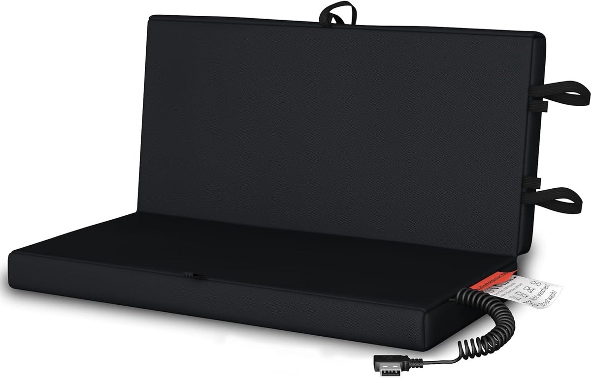 SnelShoppen - Zitkussen verwarmbaar en opvouwbaar, draadloos met USB-aansluiting, elektrisch verwarmbaar warmtekussen voor stadion, camping, rolstoel,