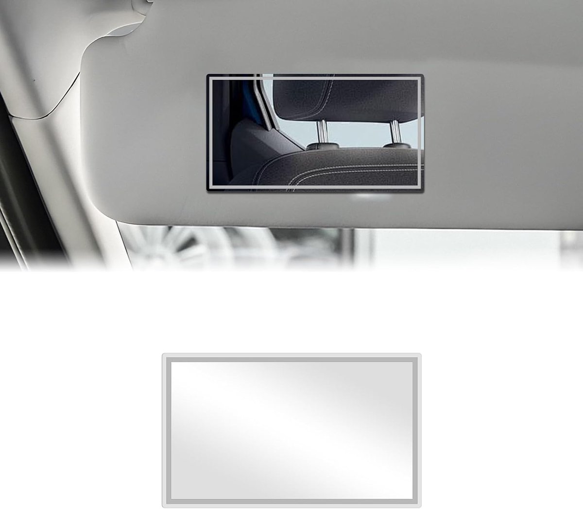 SnelShoppen - Car Sun Visor HD Makeup Mirror, Zelfklevende Make-up Spiegel voor Auto, Universele Cosmetische Zonnevisier, Geschikt voor SUV, Truck, Ho