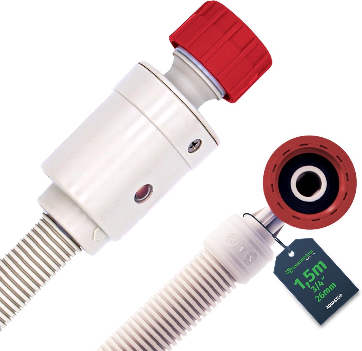 SnelShoppen - 1.5 m Aquastop Inlaat Hose voor Wasmachines en Vaatwassers - Hoogwaardige Veiligheidsdouche - Universele Waterinlaat Slang - Duurzaam en