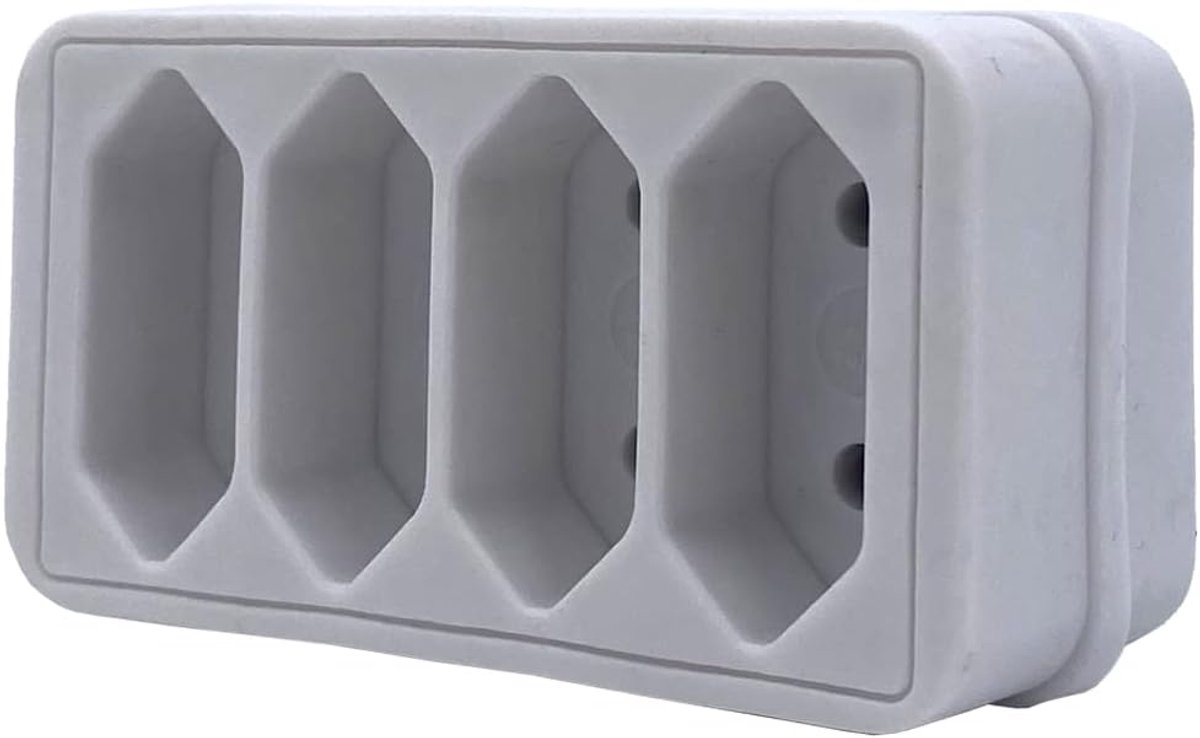 SnelShoppen - DULA Socket Quattro - Stopcontact Verdeelstekker met 4 Stekkers - Verticaal Design voor Thuis en Kantoor - Ruimtebesparend en Handig in