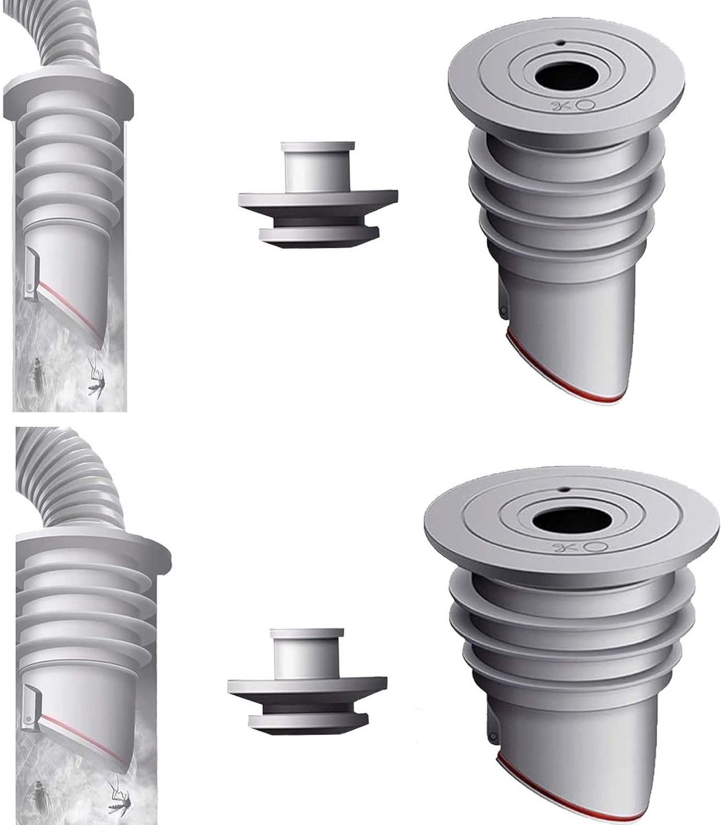 Set van 2 afdichtringen voor afvoerbuizen van 35-40mm en 45-50mm, geschikt voor wasmachines, waterdicht en geurwerend, universele afdichting voor afvoersystemen