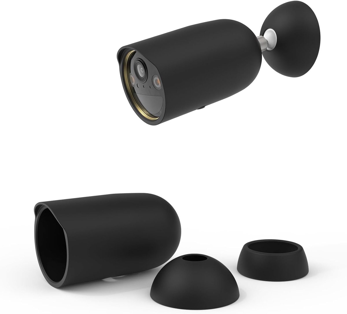 SnelShoppen - Silicone Case voor 4K/8MP Buiten Beveiligingscamera - Weerbestendige Houder - Zwart - Flexibel en Elastisch - Ideaal voor Beveiliging in