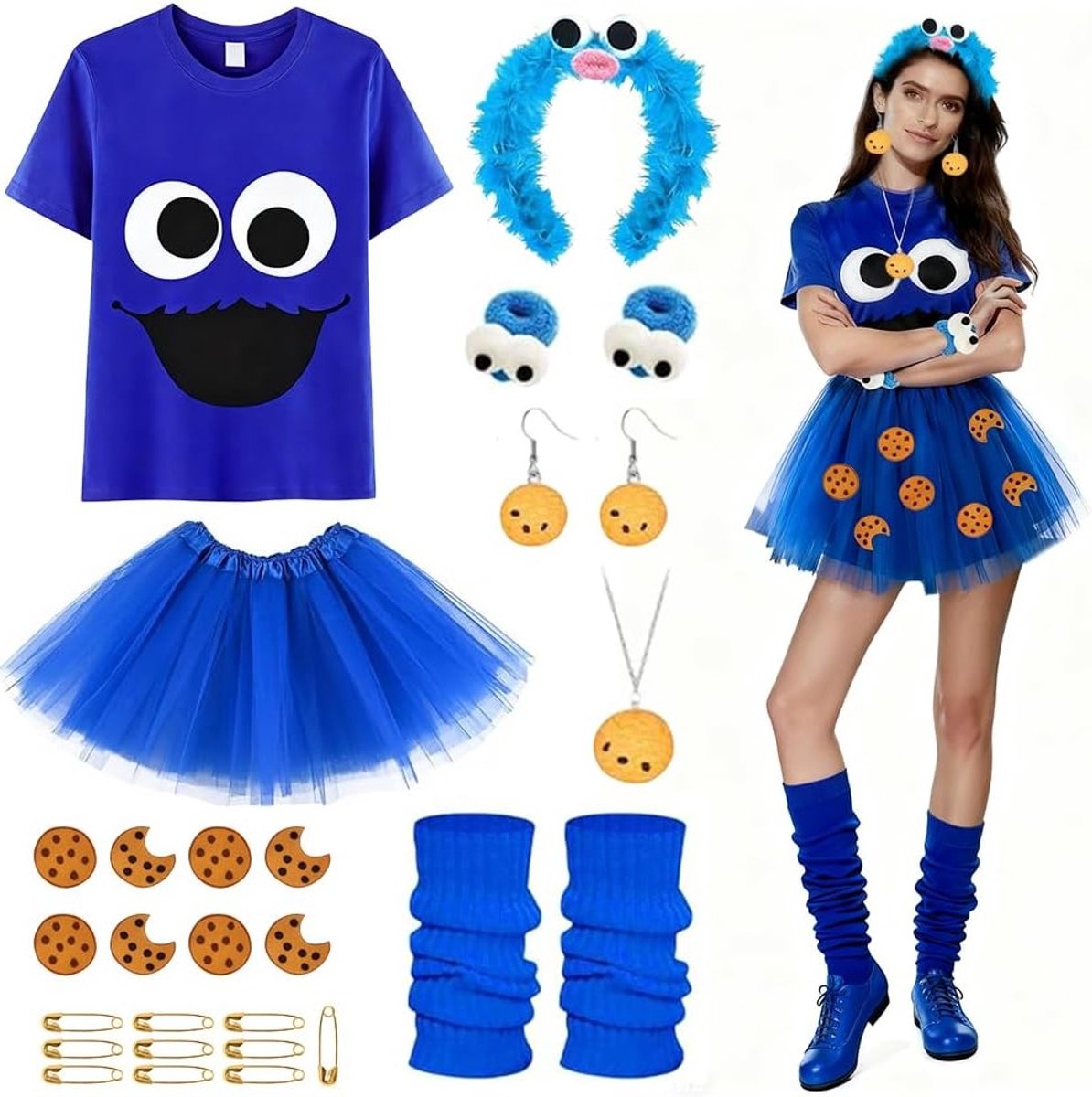 Griezelig Crumb Monster Kostuum voor Dames - Perfect voor Halloween, Feestjes en Verkleedpartijen