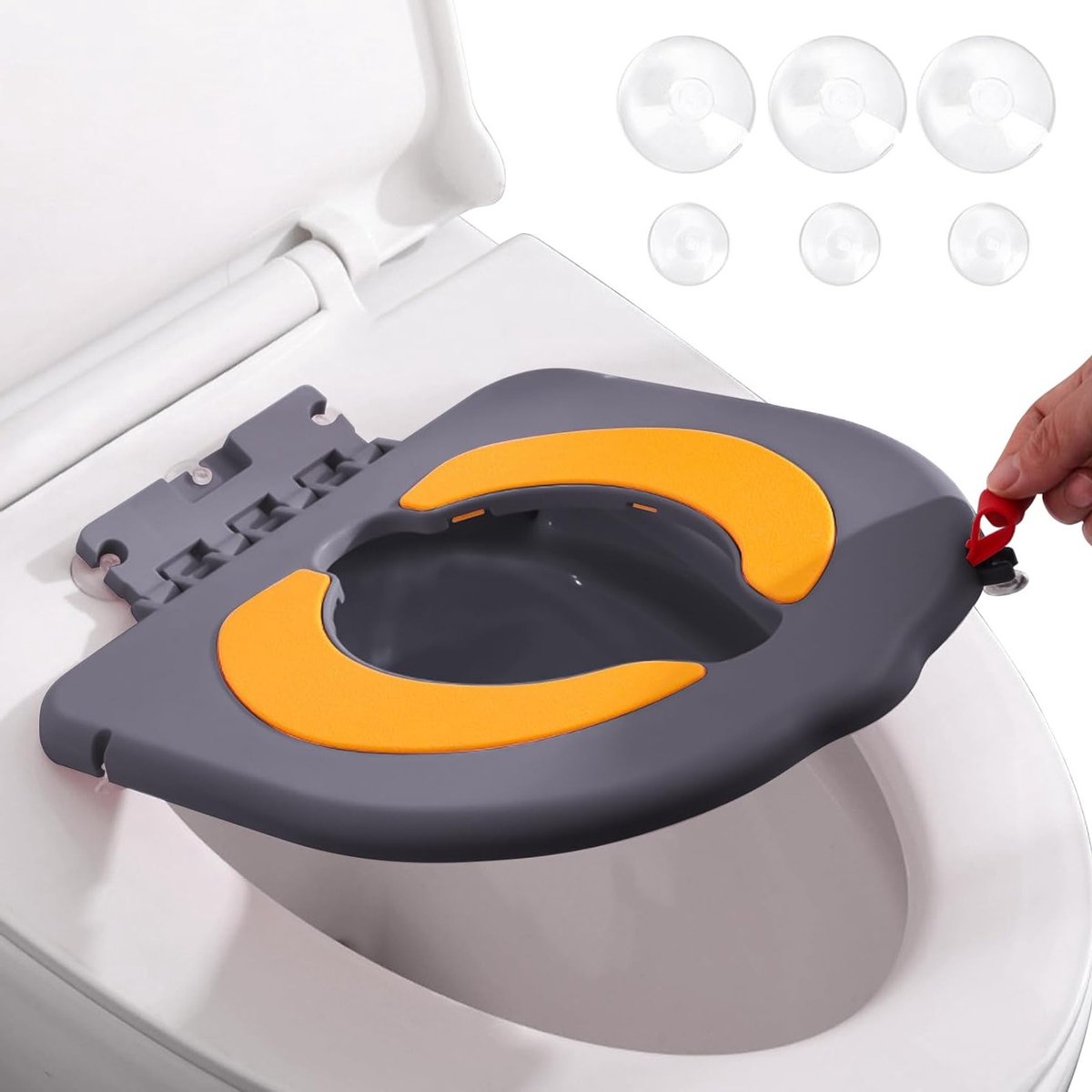 Comfortabele en herbruikbare toiletbril voor kinderen, antislip met zuignap, ideaal voor reizen en onderweg