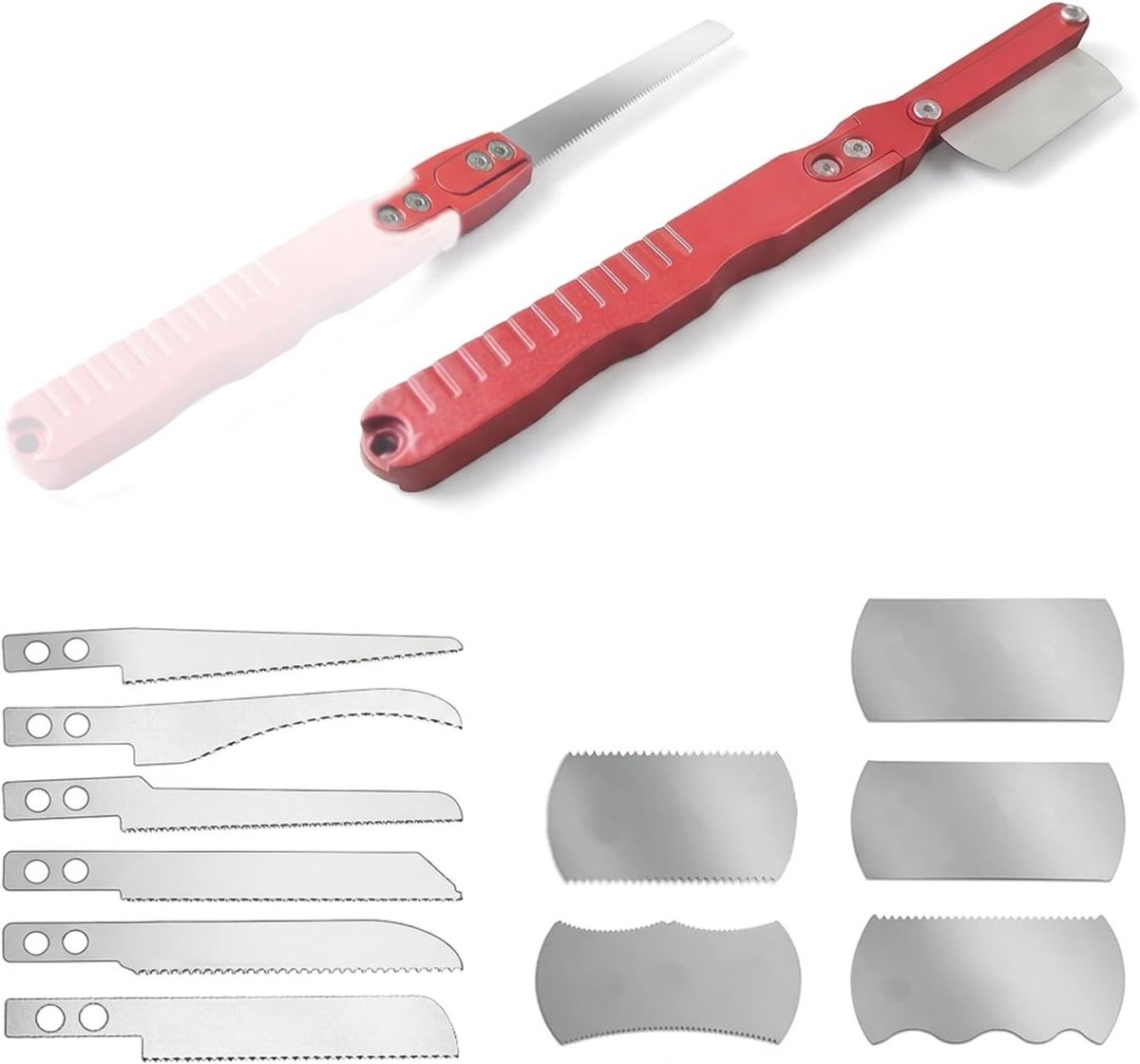 Precisie handzaagset voor modelbouw en houtbewerking, 2-in-1 ontwerp met ergonomische grip en 11 verwisselbare zaagbladen voor veelzijdig gebruik