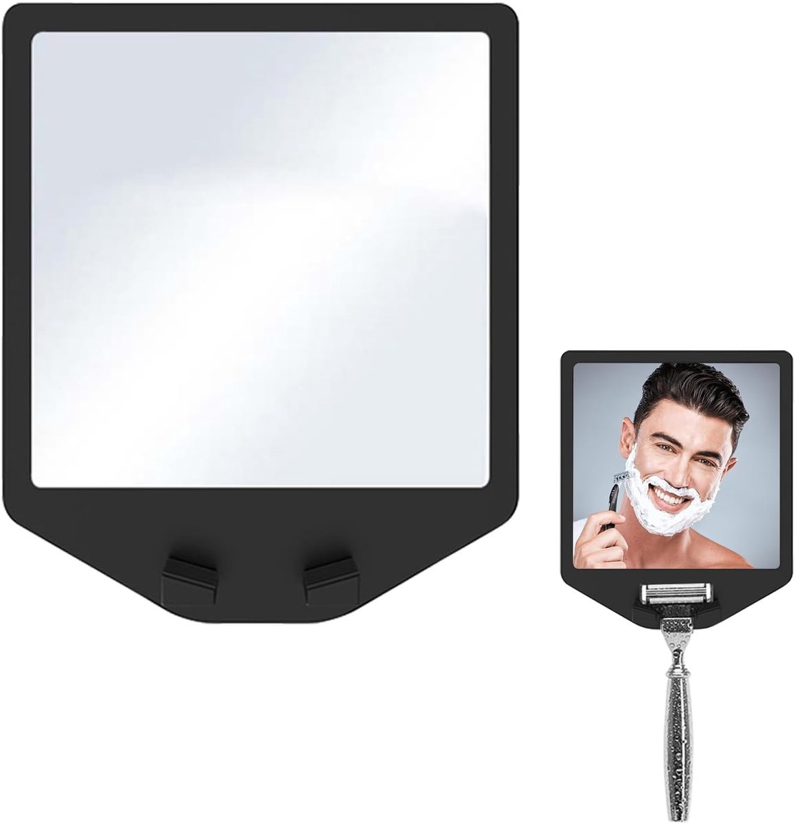 SnelShoppen - Scheerspiegel Douchespiegel Reisspiegel Anti-condens 17x14 cm Frameloos Klein voor Badkamer Camping Kinderen