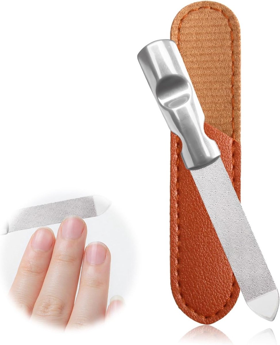 SnelShoppen - Nagelvijl Metaal Roestvrij Staal Dubbelzijdig voor Dames | Professionele Nagelverzorging, Wasbaar en Duurzaam, Voor Natuurlijke en Gelna