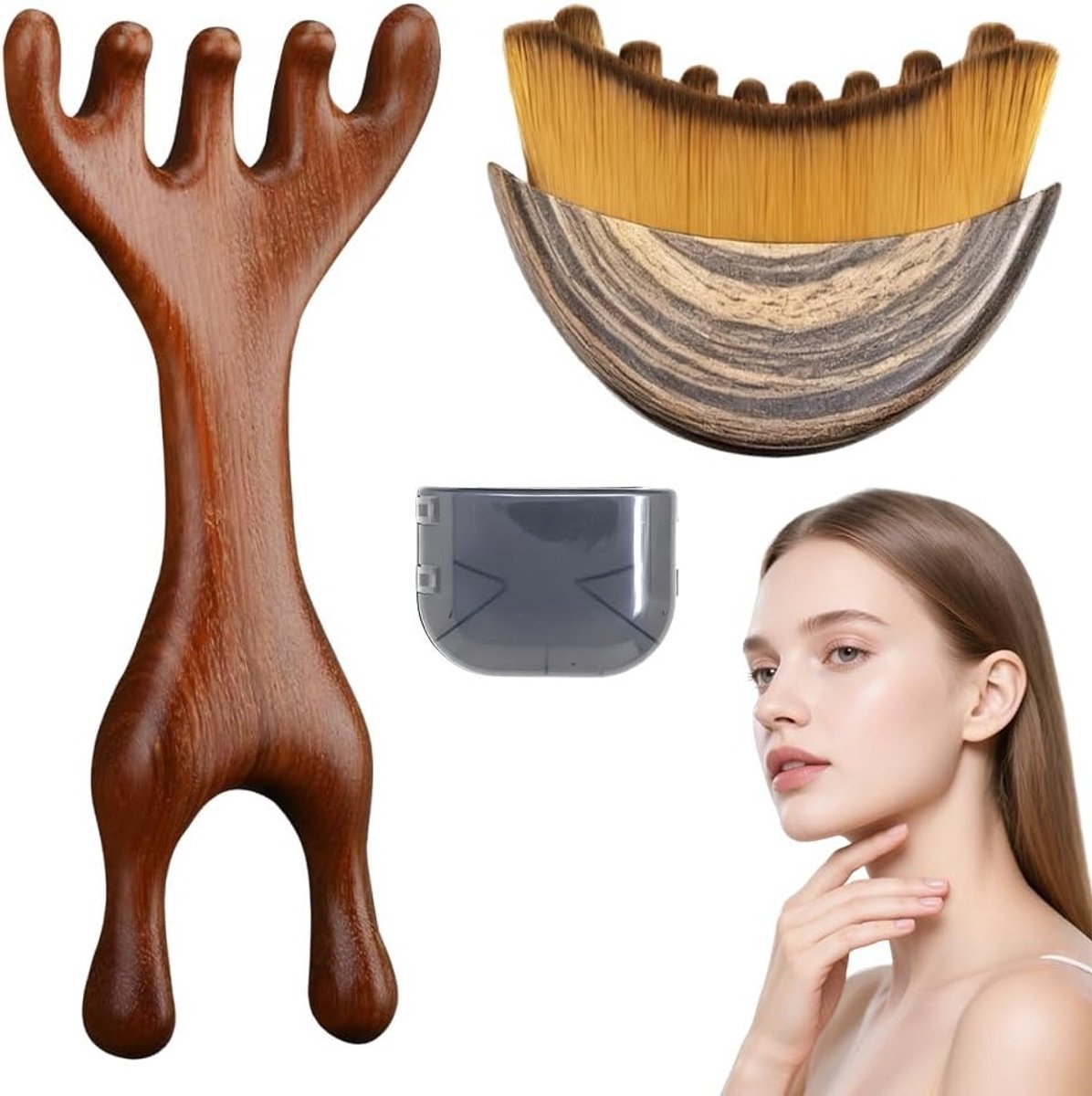 Lymfatische massageborstels voor gezicht en lichaam, 2 stuks, voor ontgifting, contouring en huidverstrakking