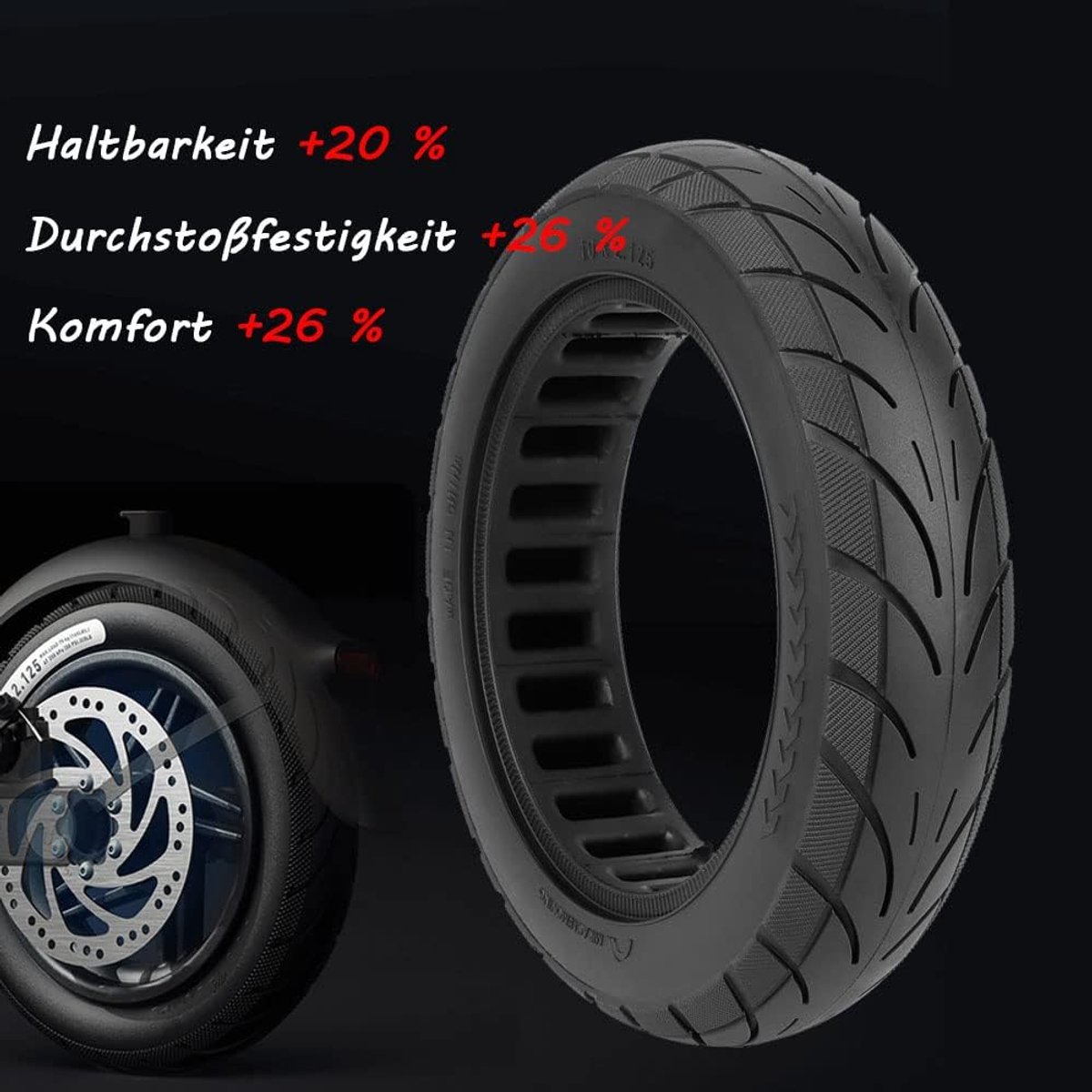 SnelShoppen - 10 x 2.125 Inch Solid Tyres voor Elektrische Scooters - Vervangende Robuuste Rubberbanden voor Diverse Modellen - Perfecte Grip en Duurz