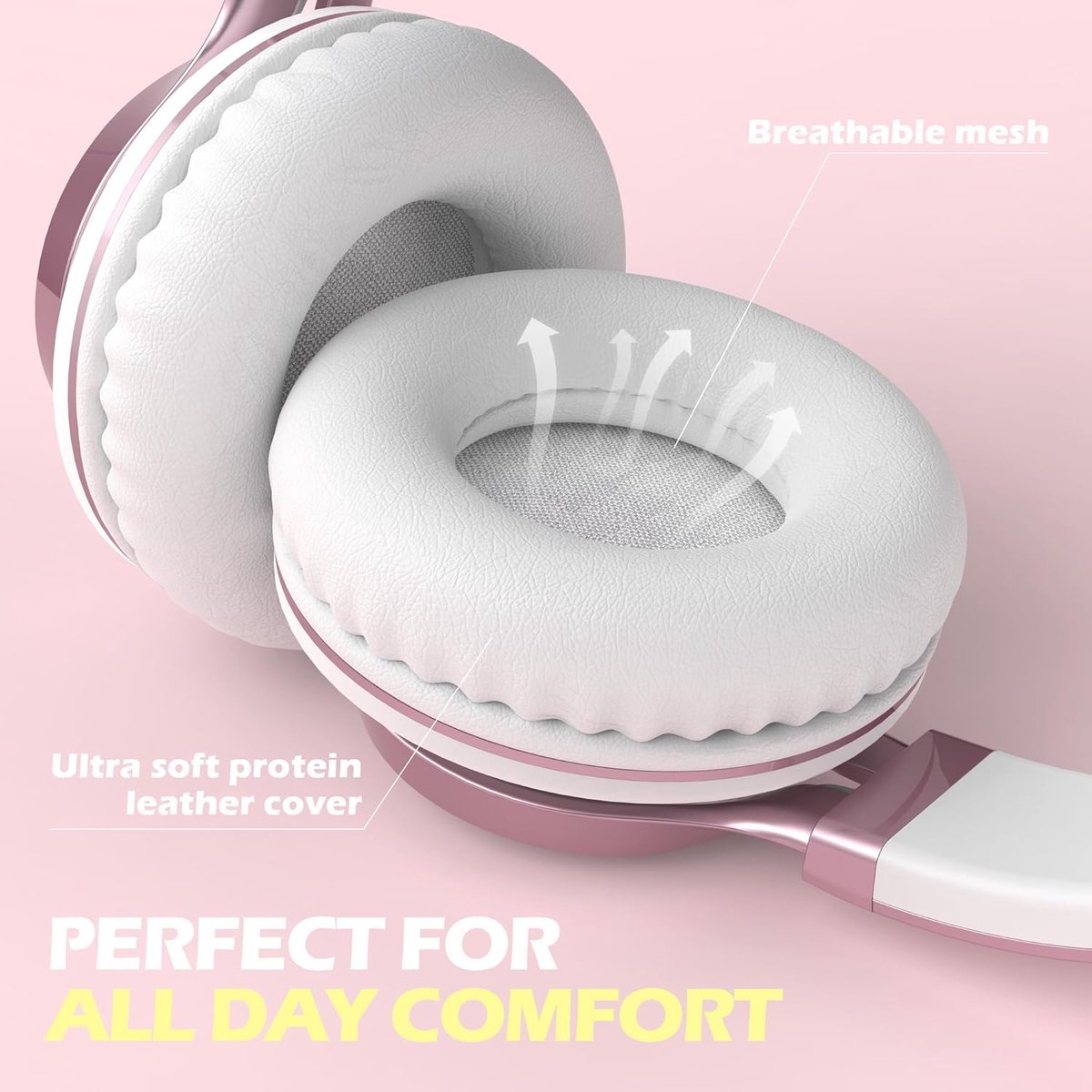 SnelShoppen - Draadloze Koptelefoon met Microfoon en Volume Controle, Opvouwbare en Lichtgewicht Hoofdtelefoon voor Mobiele Telefoons, Tablets, Laptop