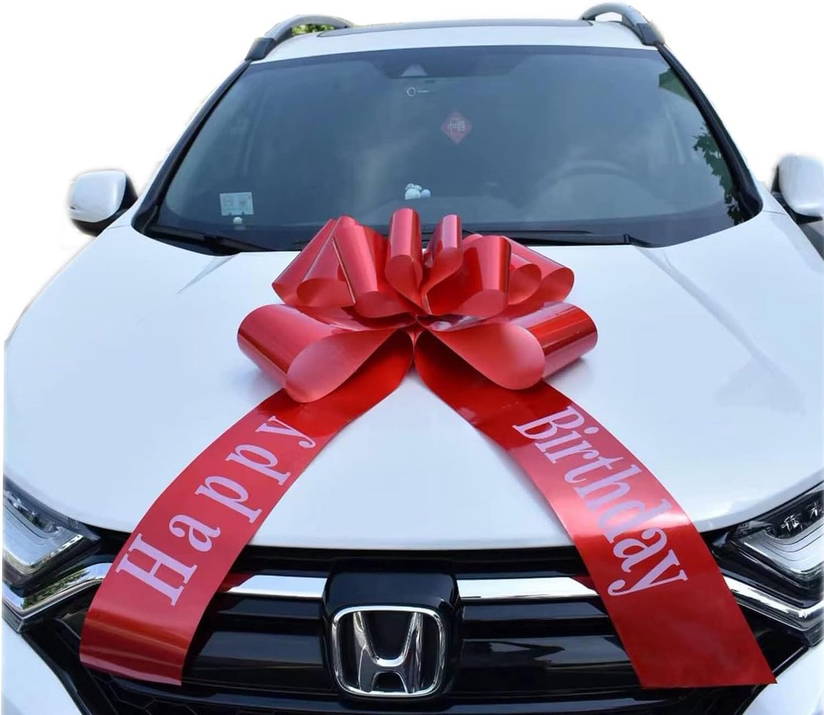 SnelShoppen - Huge Big Red Bow voor Auto, XXL 76 cm, Grote Feestboog, Waterdicht en Duurzaam, Perfect voor Verjaardagen en Cadeaus, Inclusief 185 cm T