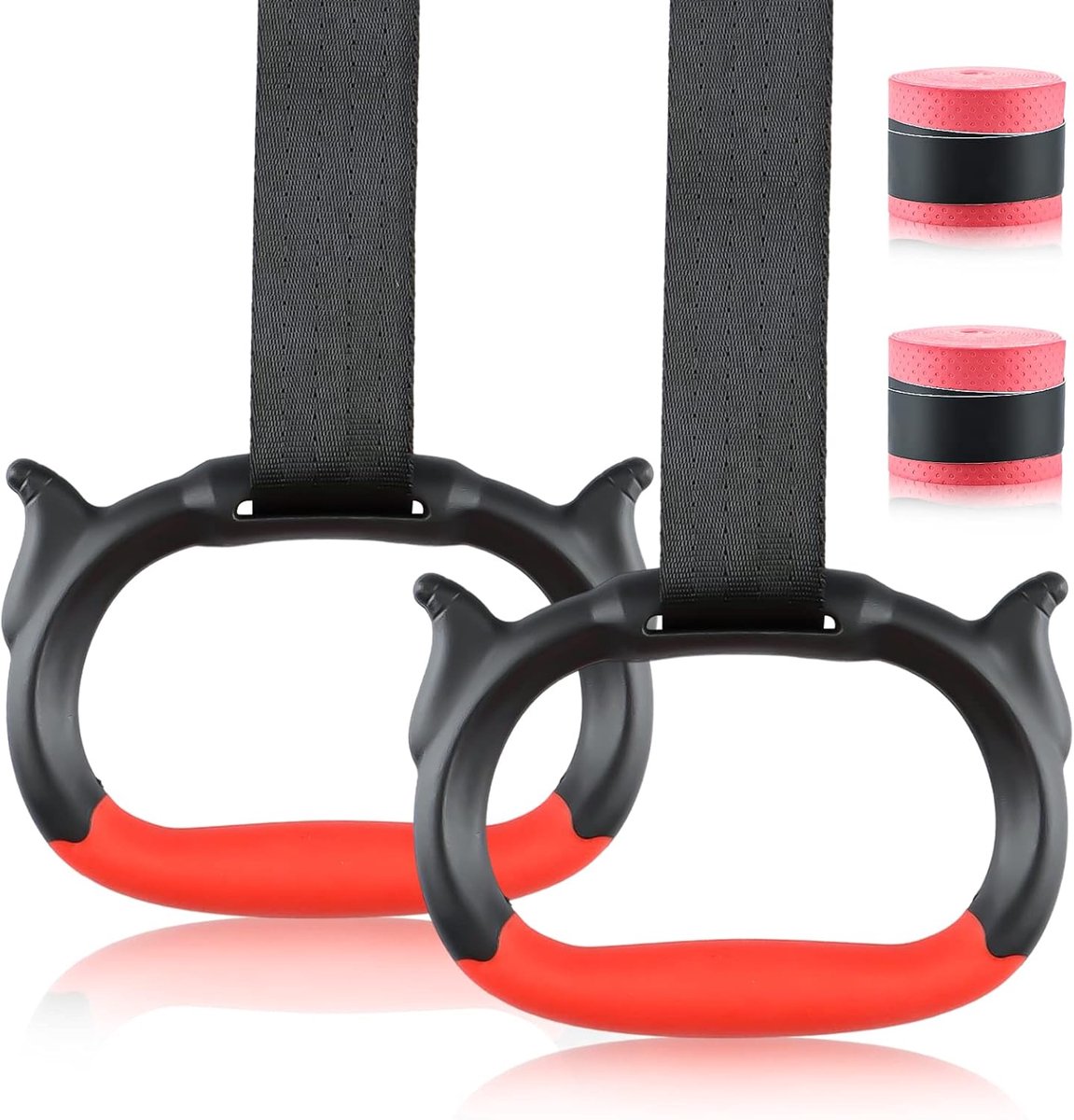 SnelShoppen - Gymnastics Rings, Fitness Ringen voor Kinderen en Volwassenen, Calisthenics Ringen met 95 cm Verstelbare Nylon Straps, 300 kg Draagvermo