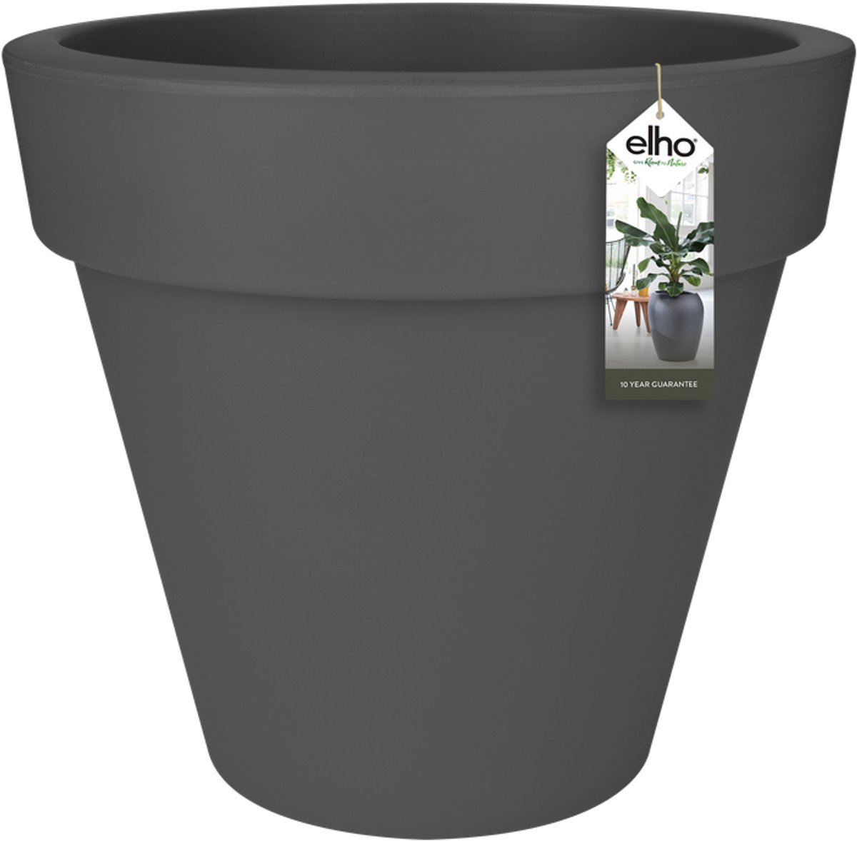 Elho Pure Round 60 - Bloempot voor Binnen & Buiten - Ø 59.0 x H 53.6 cm - Antraciet