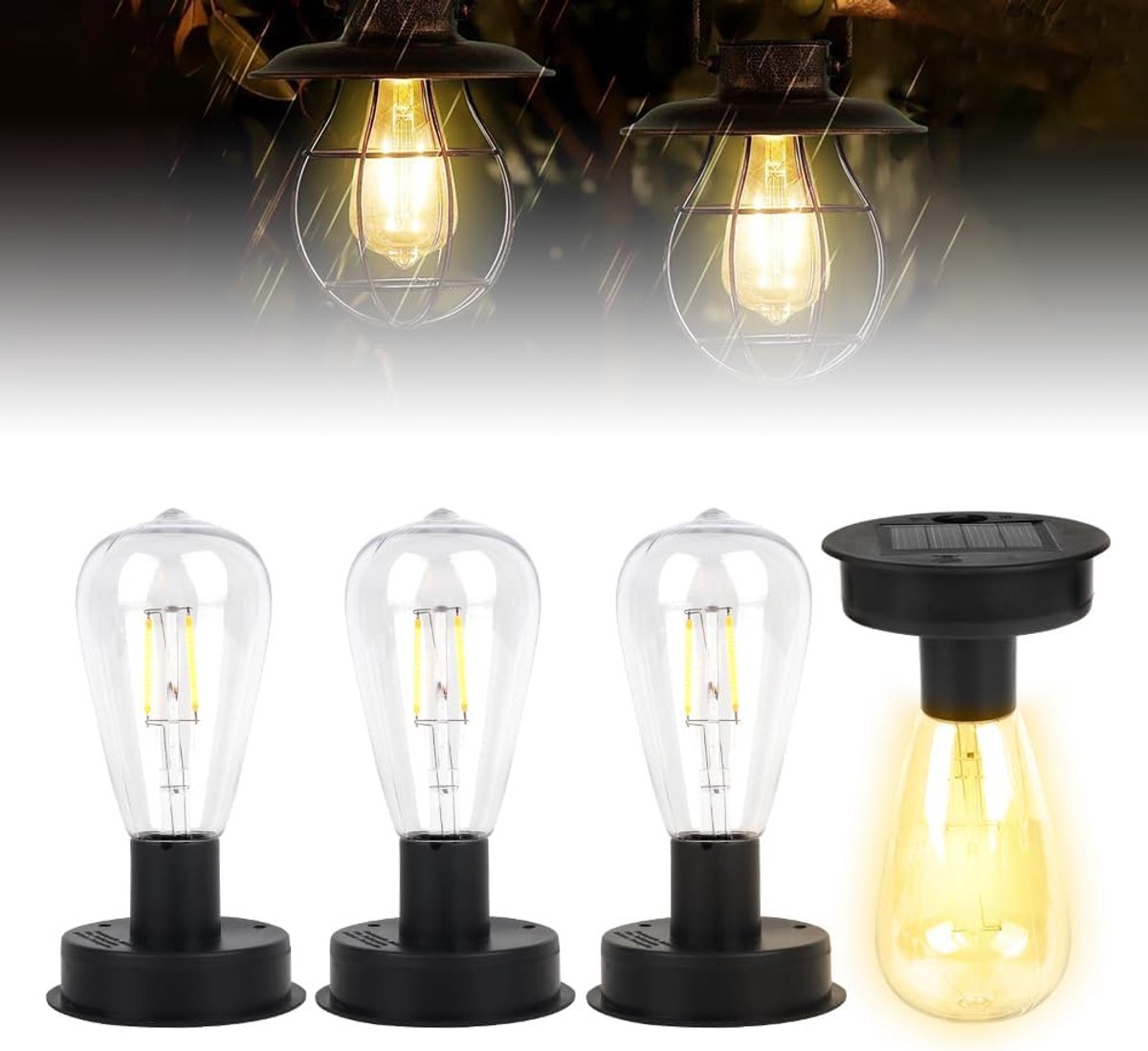 SnelShoppen - 4 Pack Solar Tuinlamp 8.5 cm Vervanglamp met Helder LED Licht - Buitenverlichting voor Tuin, Terras en Camping - Zonne-energie Lampen