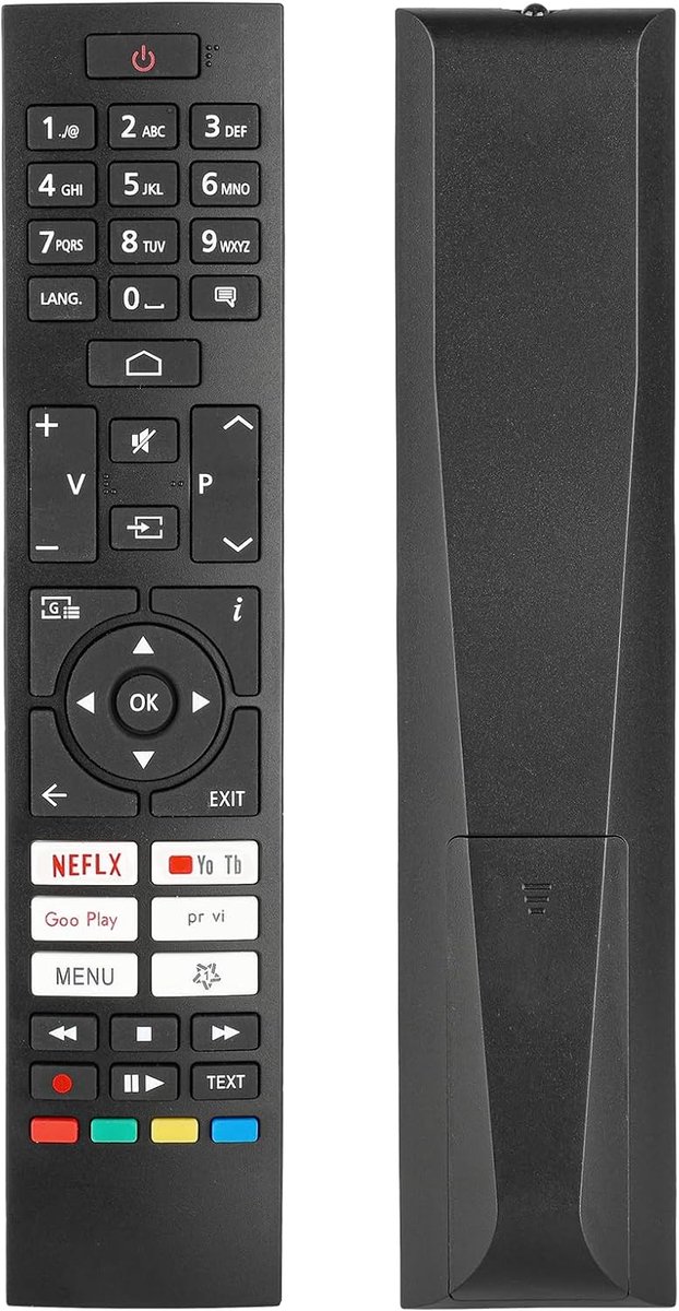 SnelShoppen - Remote Control RC45157 CT-8564 Vervangende Afstandsbediening voor TV met Netflix YouTube PrimeVideo Knoppen, Geschikt voor Diverse TV Mo