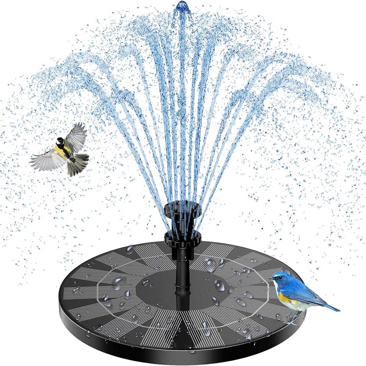 SnelShoppen - 3.5 W Zonne-Energie Fontein met 6 Effecten - Drijvende Tuinfontein voor Vijver, Vogelbad en Visvijver - Milieuvriendelijke Waterpomp